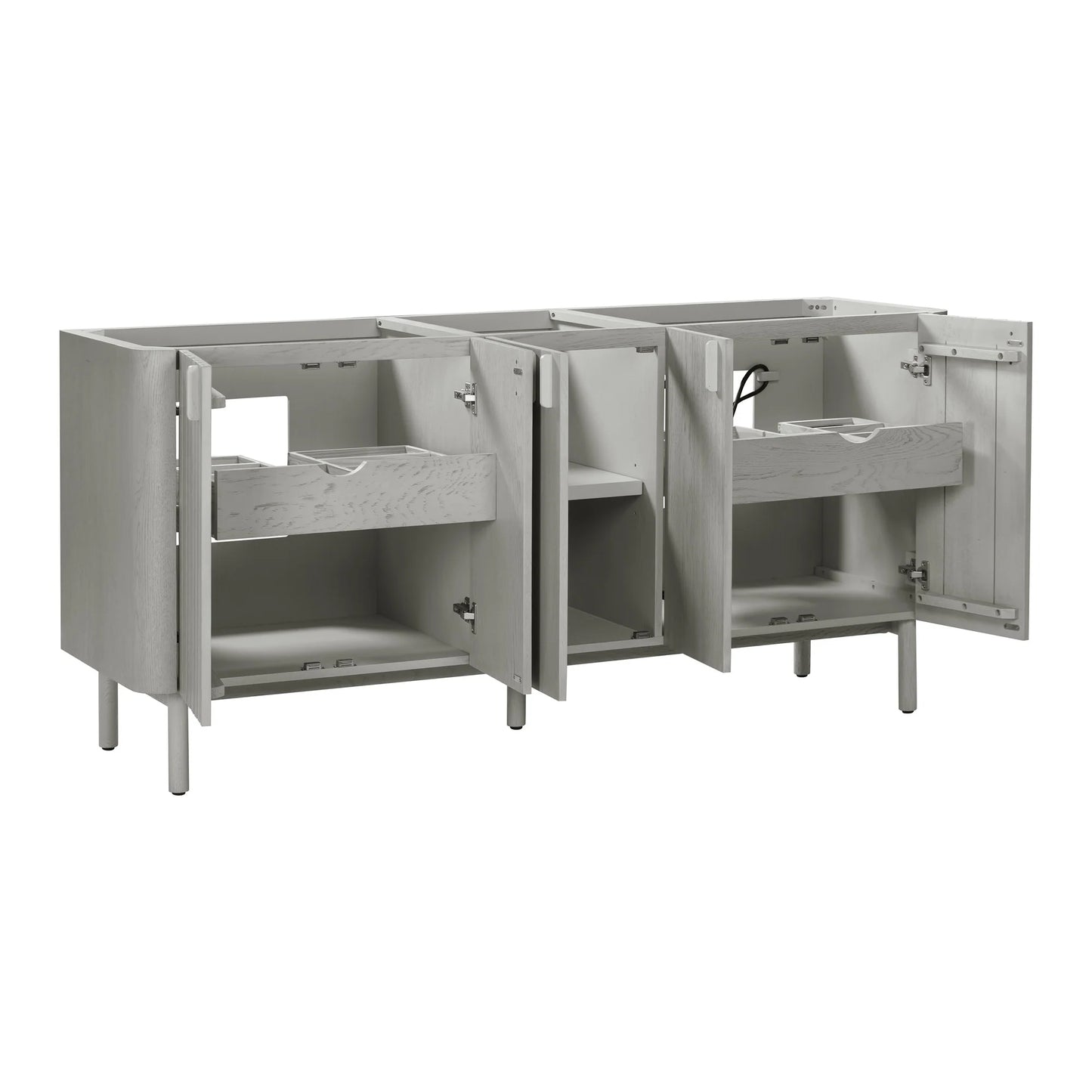 Blakely 72" Freestanding Bathroom Vanity with Calacatta White Quartz Top and Vitreous China Undermount Sinks