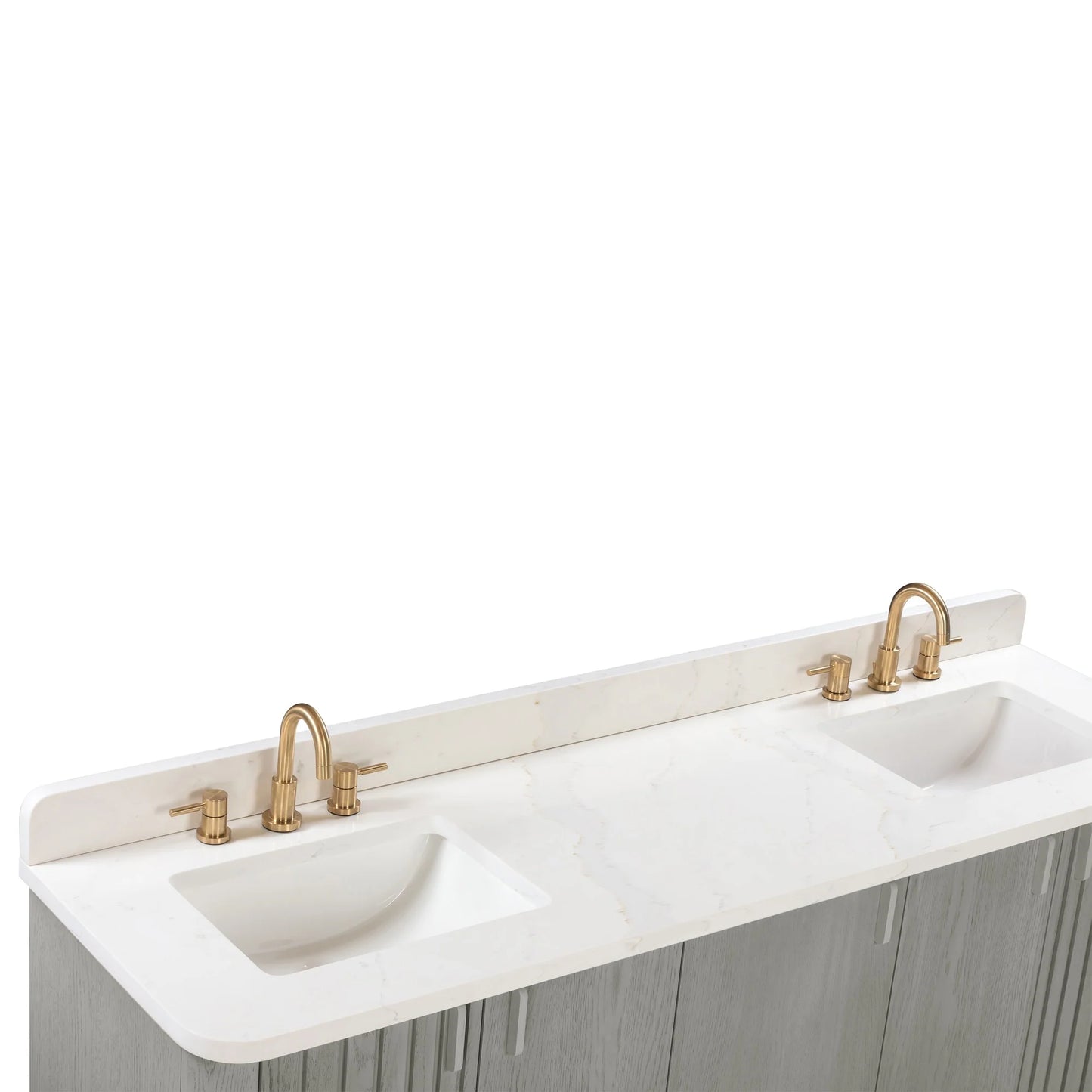 Blakely 72" Freestanding Bathroom Vanity with Calacatta White Quartz Top and Vitreous China Undermount Sinks