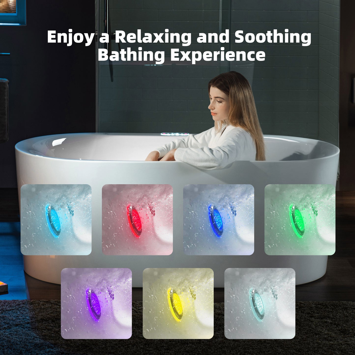 Vortice 59" Freestanding Whirlpool Bathtub