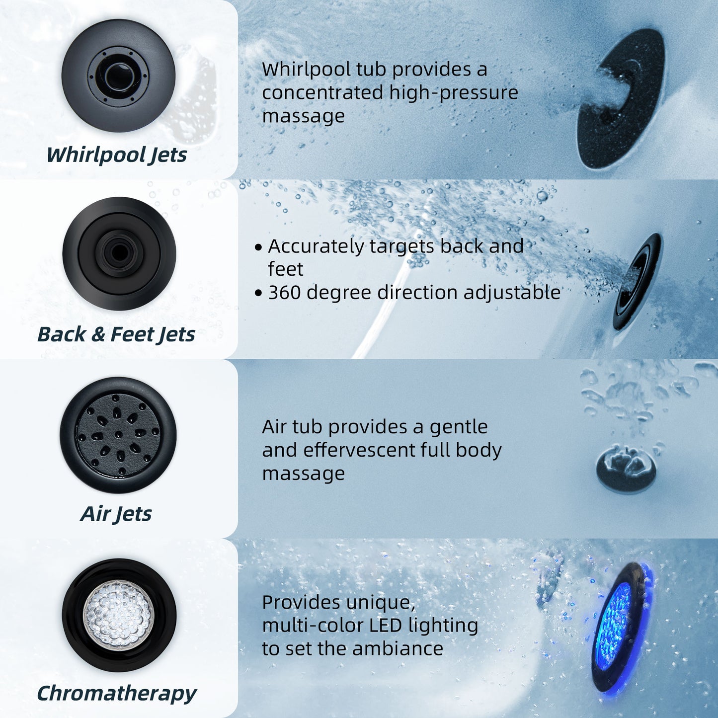 Vortice 59" Freestanding Whirlpool Bathtub