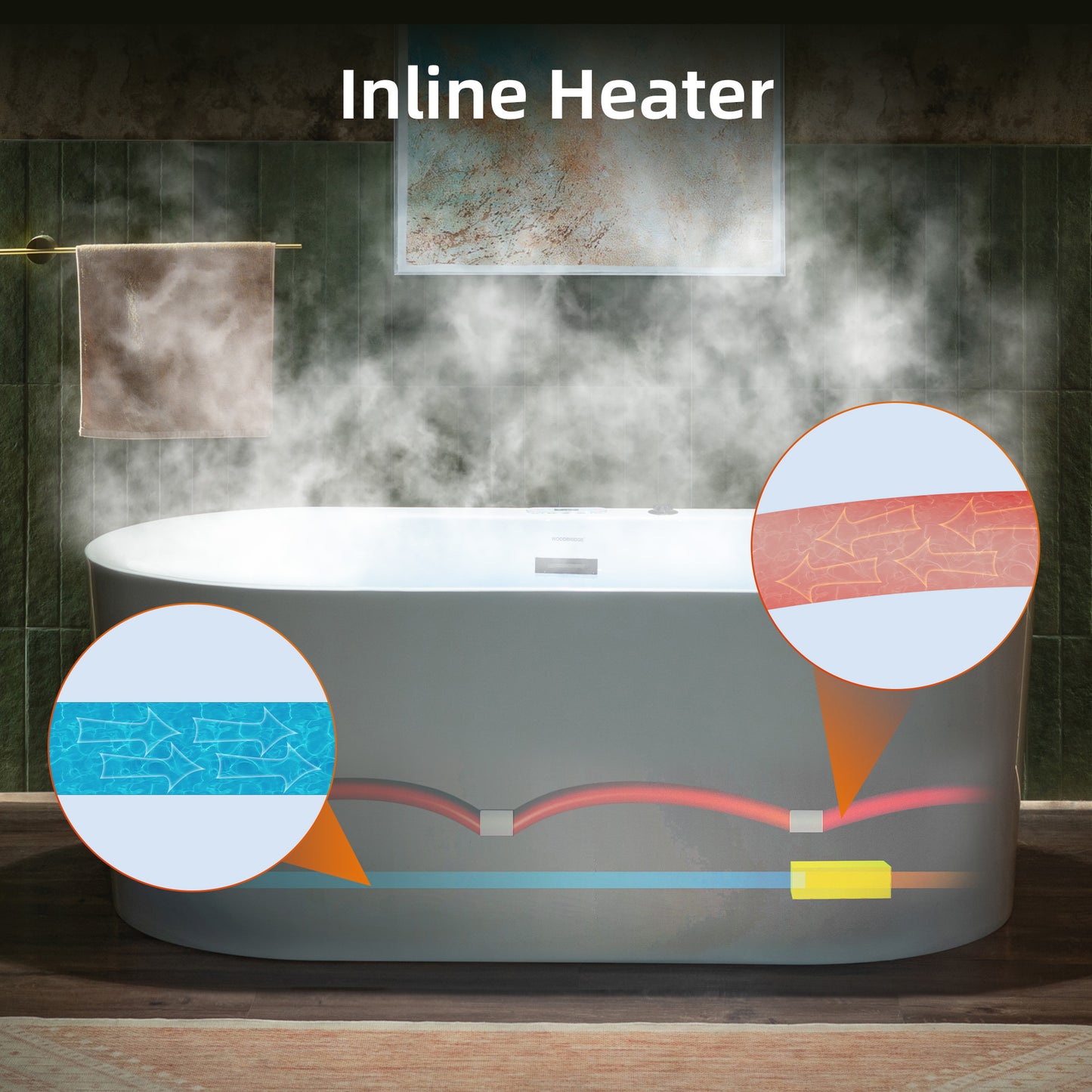 Vortice 59" Freestanding Whirlpool Bathtub