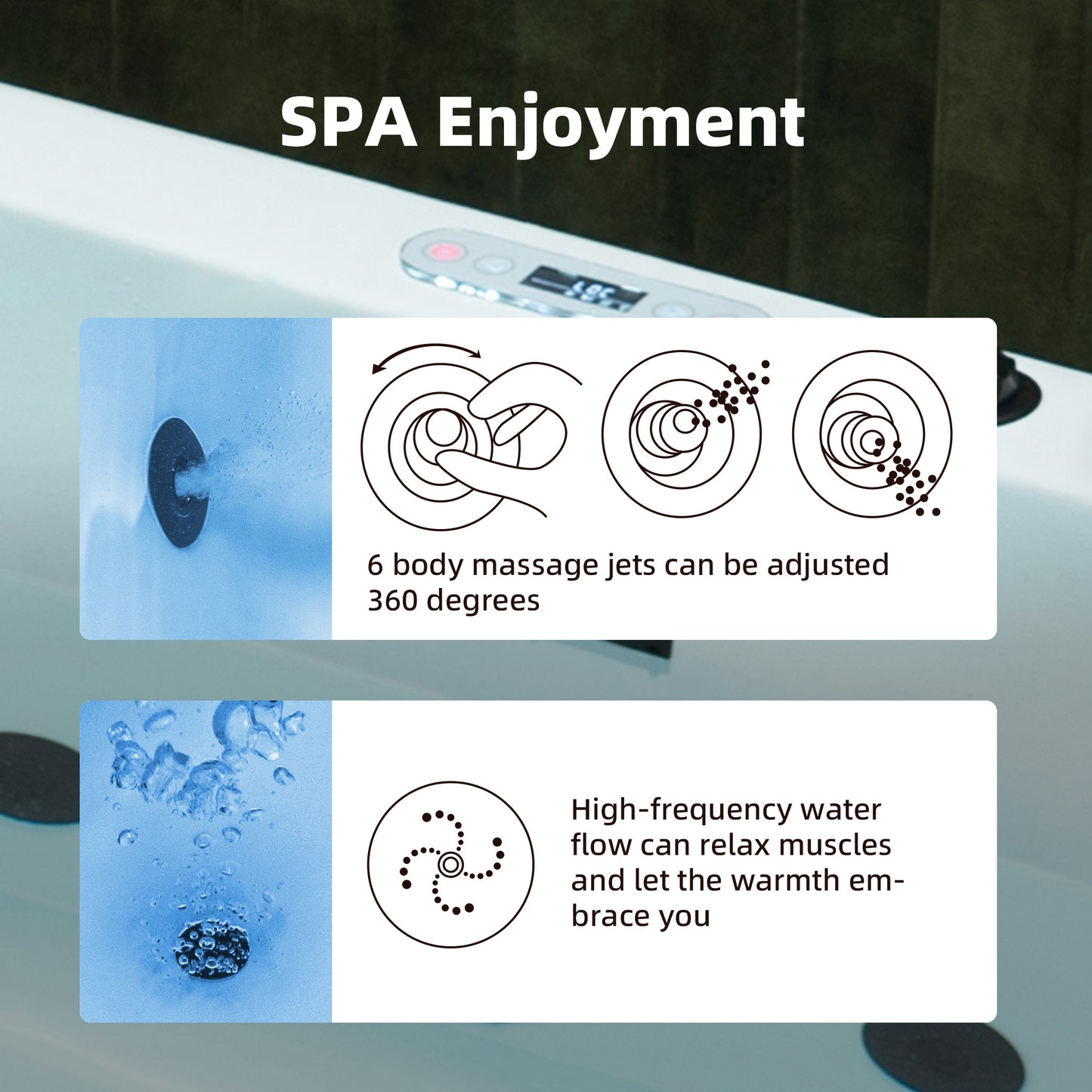 Vortice 59" Freestanding Whirlpool Bathtub