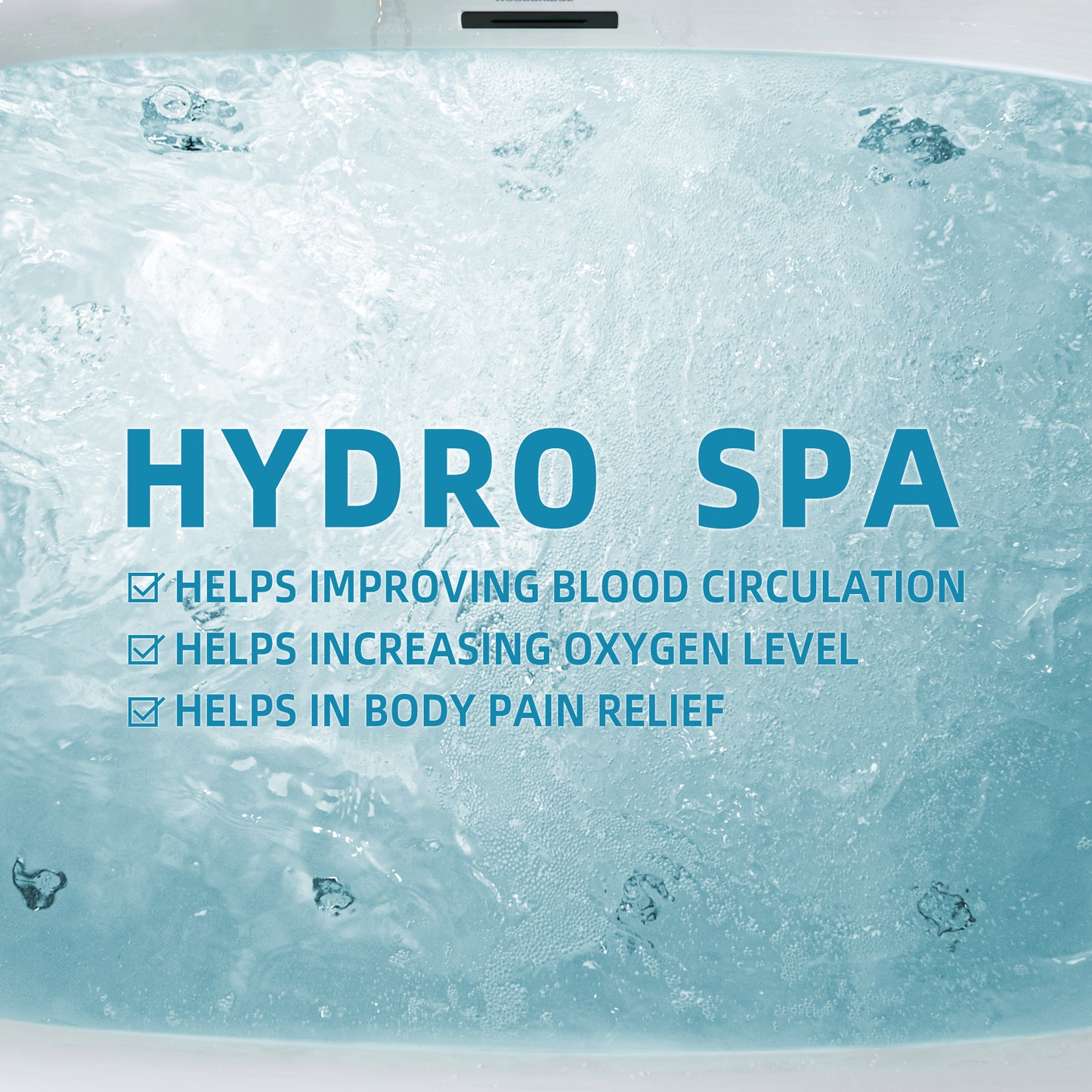 Vortice 59" Freestanding Whirlpool Bathtub