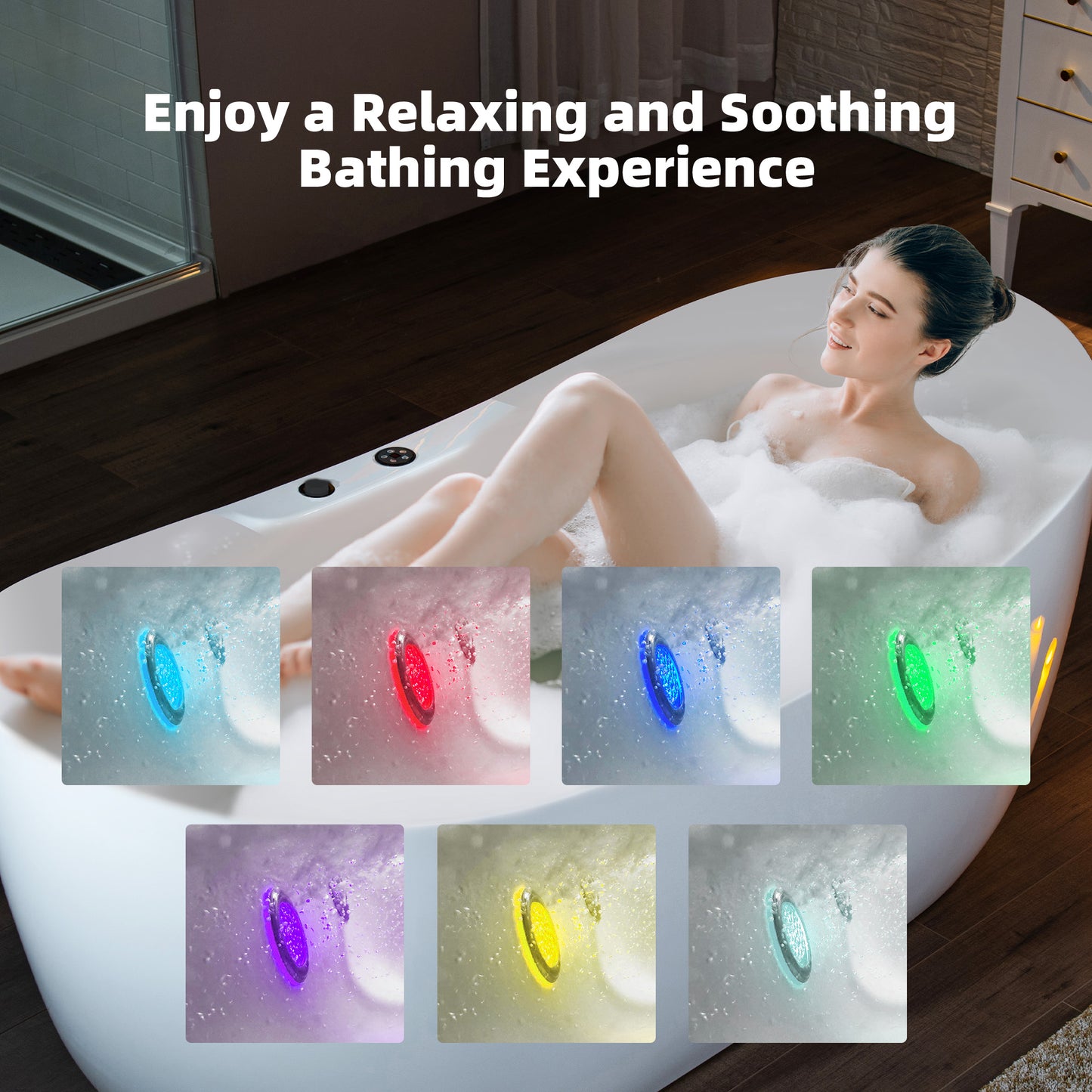 Remolino 72" Freestanding Whirlpool Bathtub
