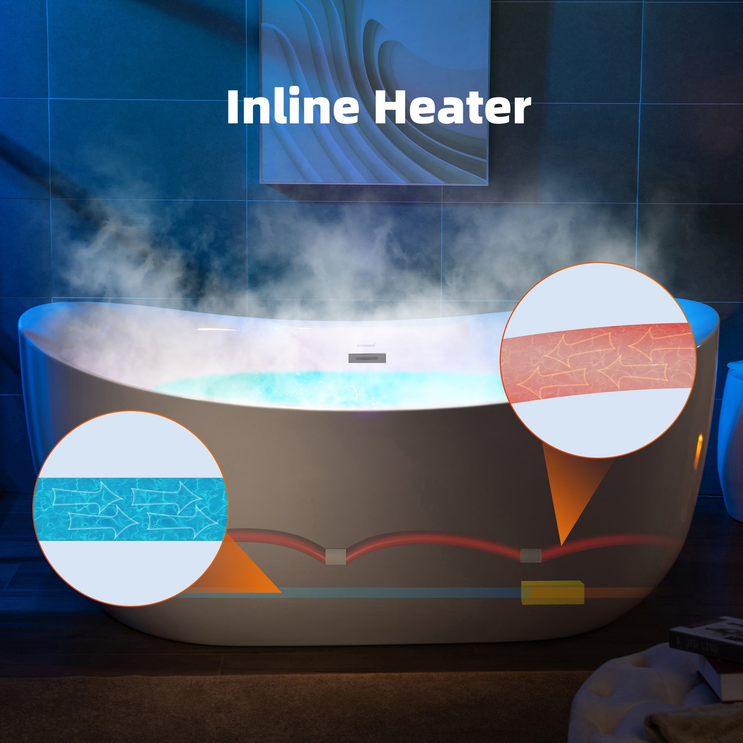Remolino 72" Freestanding Whirlpool Bathtub