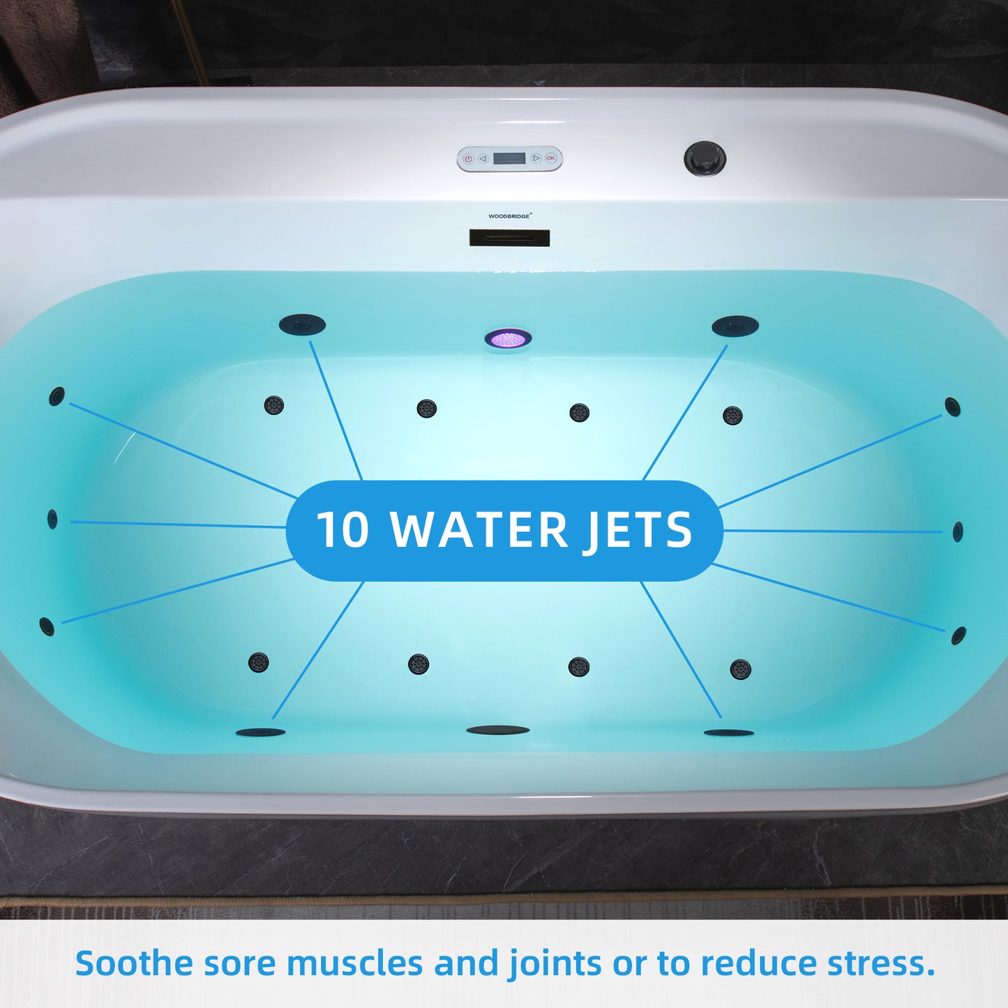 Dori 72" Freestanding Whirlpool Bathtub