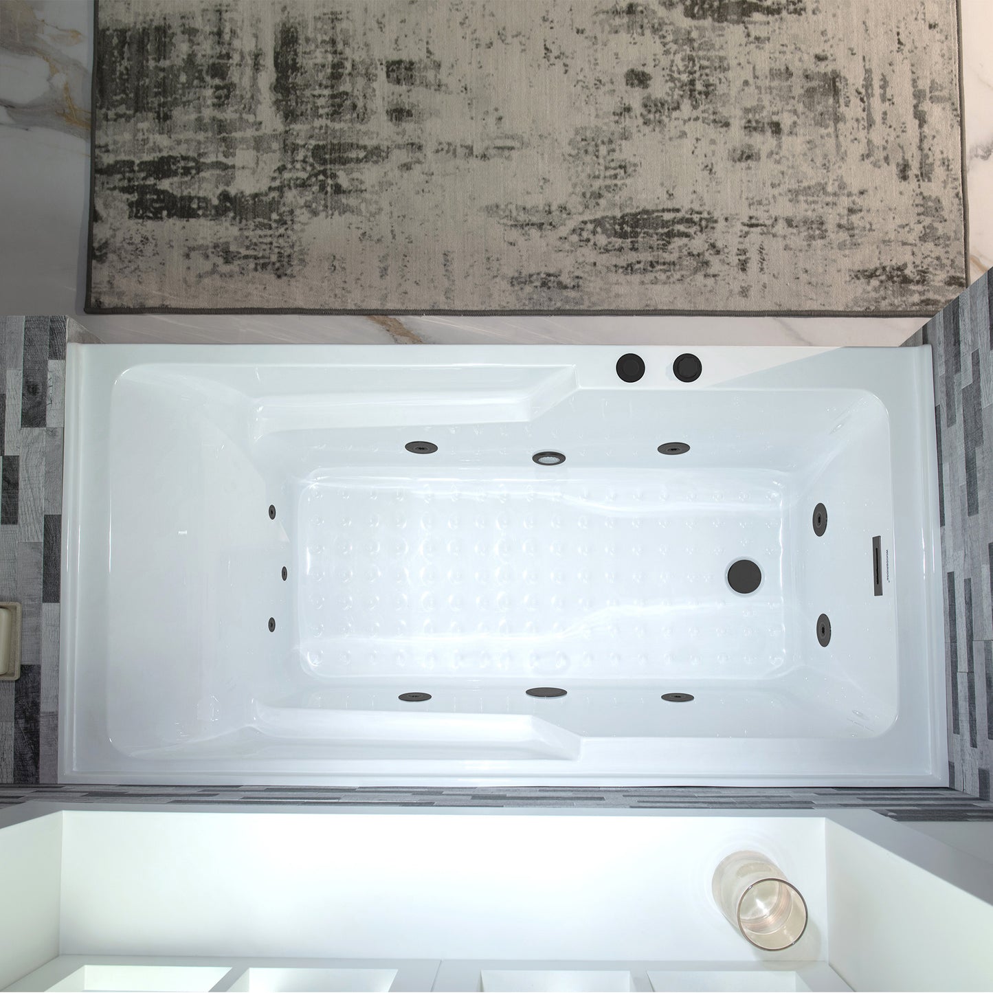 Nisha 60" Alcove Whirlpool Bathtub