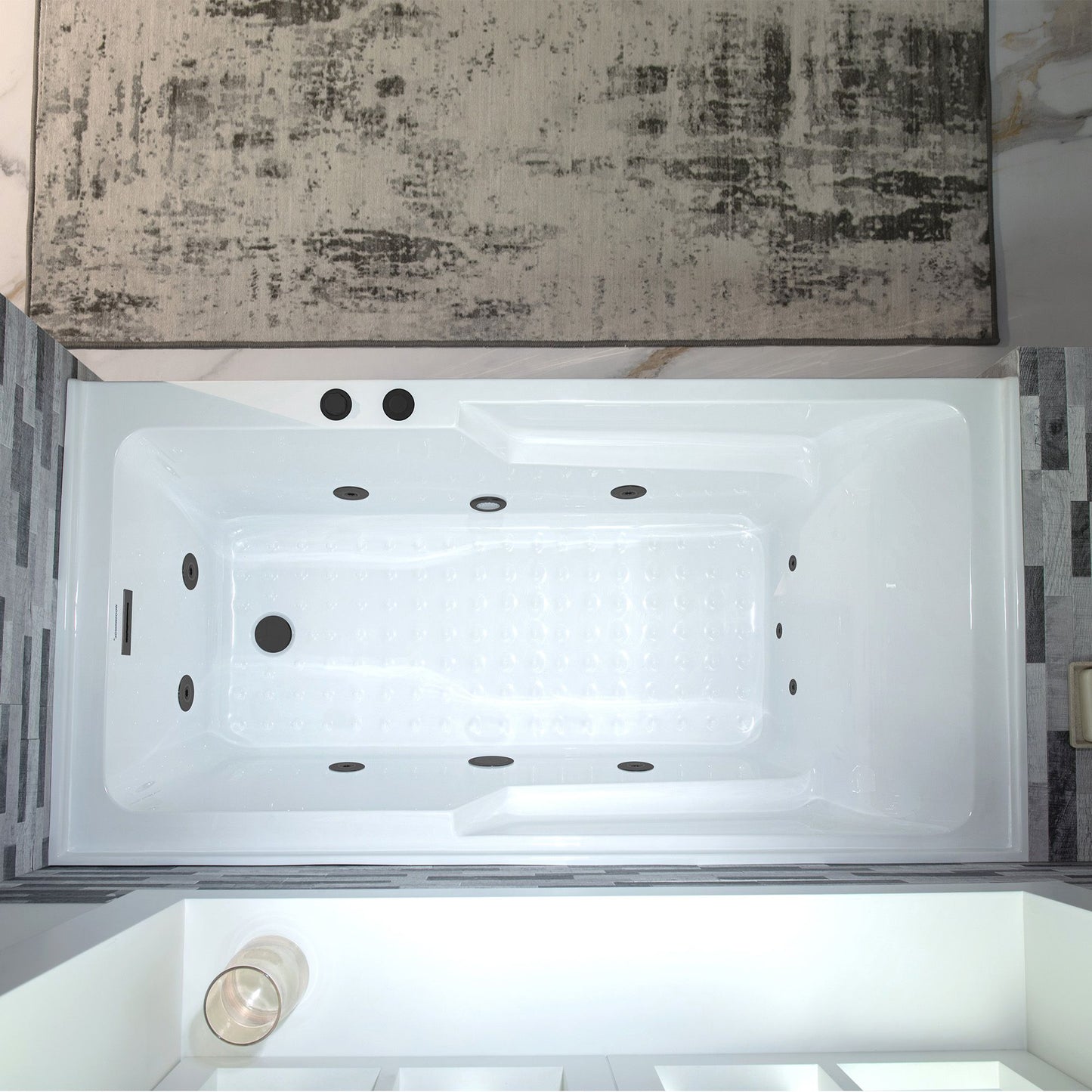 Nisha 60" Alcove Whirlpool Bathtub