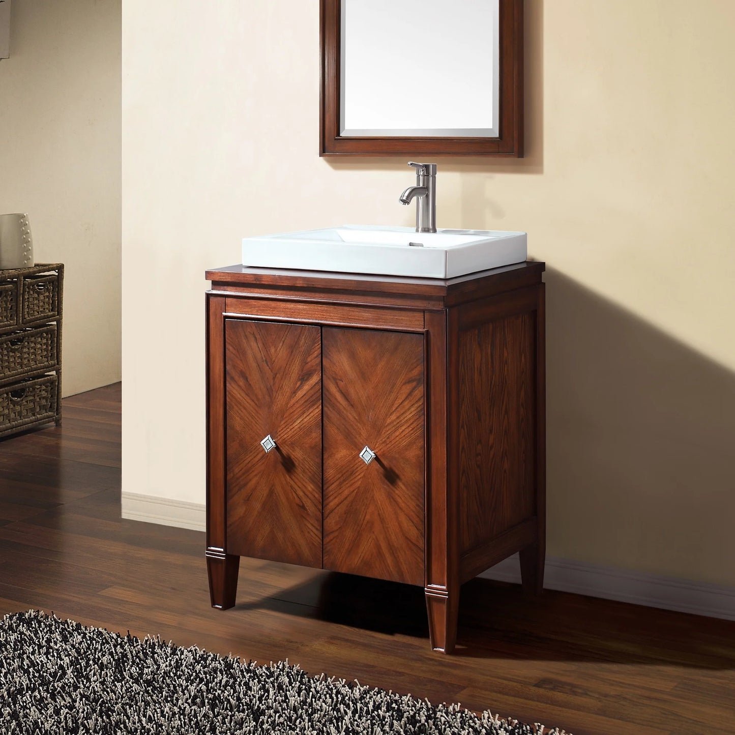 Brentwood 25" Freestanding Bathroom Vanity with Vitreous China Vessel Sink