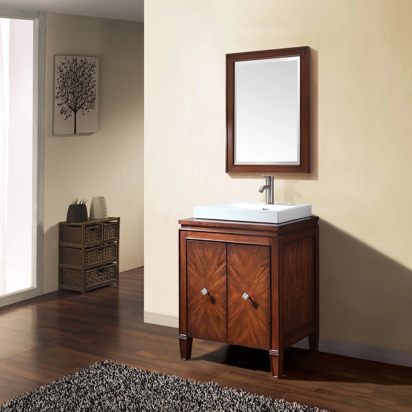 Brentwood 25" Freestanding Bathroom Vanity with Vitreous China Vessel Sink