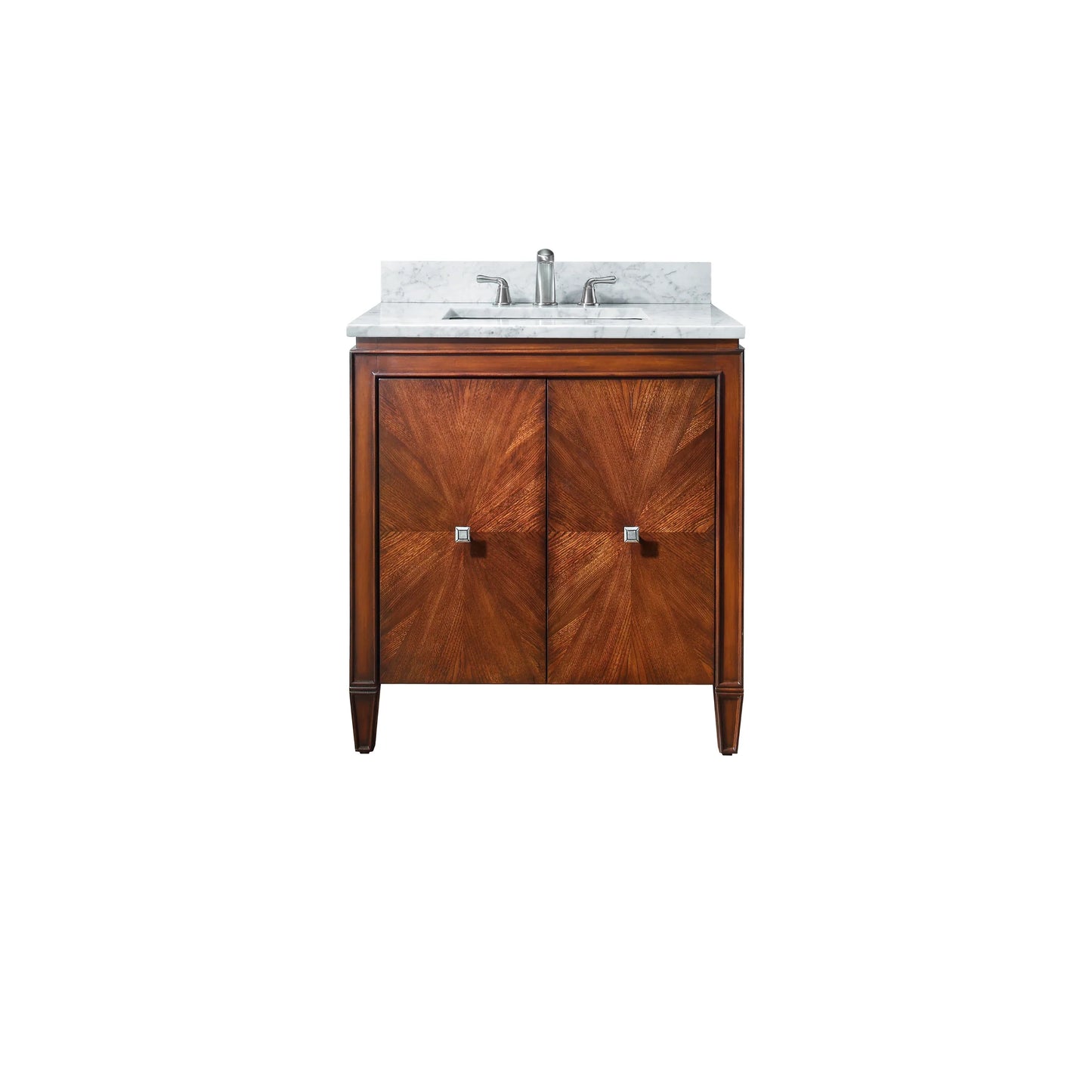 Brentwood 31" Freestanding Bathroom Vanity with Carrara White Natural Marble Top and Vitreous China Undermount Sink