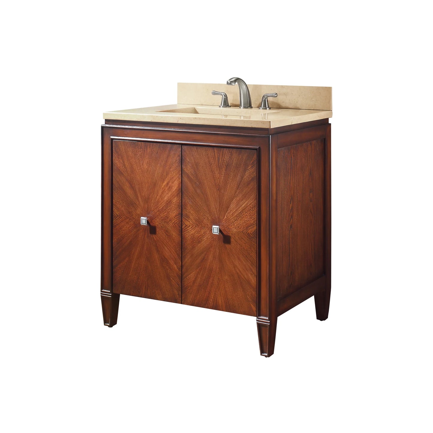 Brentwood 31" Freestanding Bathroom Vanity with Carrara White Natural Marble Top and Vitreous China Undermount Sink
