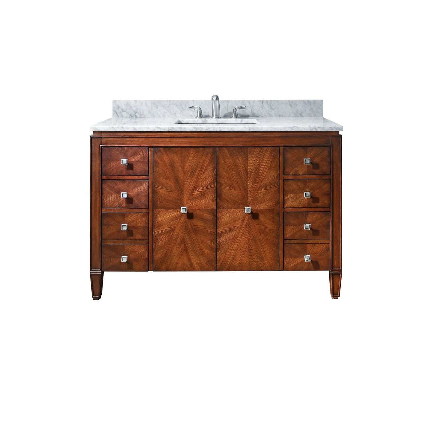 Brentwood 49" Freestanding Bathroom Vanity with Carrara White Natural Marble Top and Vitreous China Undermount Sink