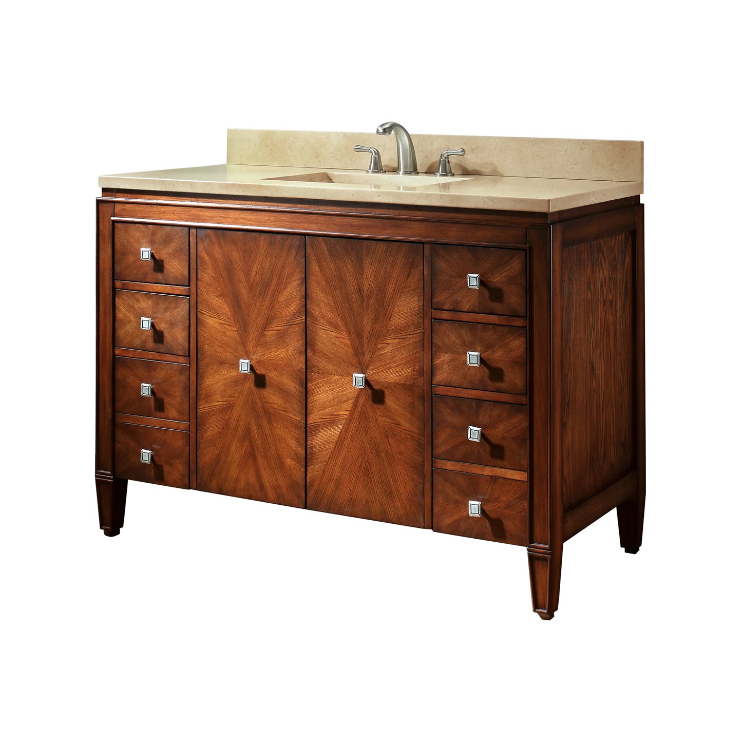 Brentwood 49" Freestanding Bathroom Vanity with Carrara White Natural Marble Top and Vitreous China Undermount Sink