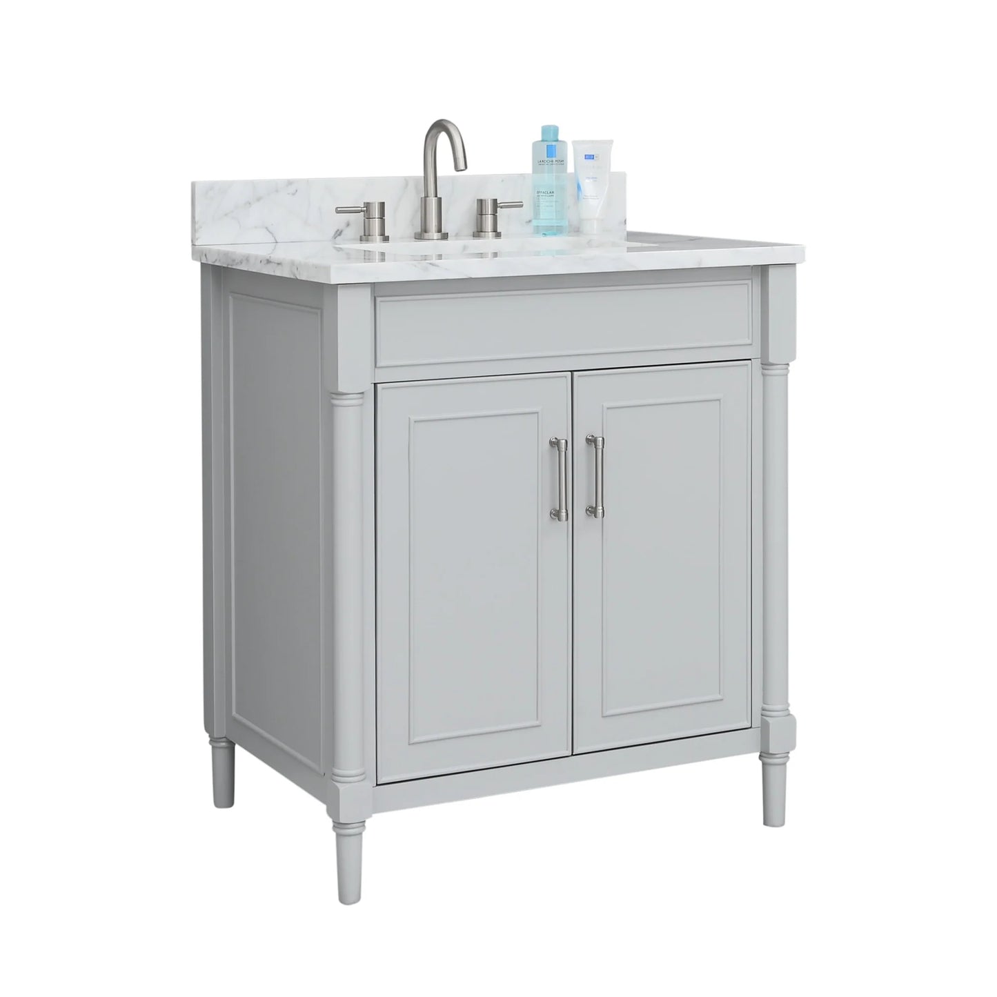 Bristol 30" Freestanding Bathroom Vanity with Stone Top and Vitreous China Undermount Sink