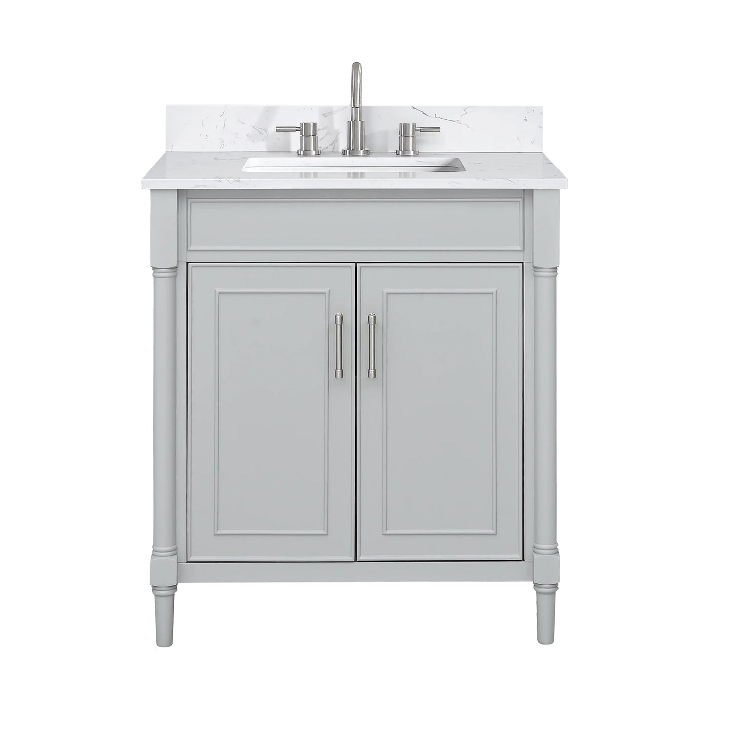 Bristol 30" Freestanding Bathroom Vanity with Stone Top and Vitreous China Undermount Sink