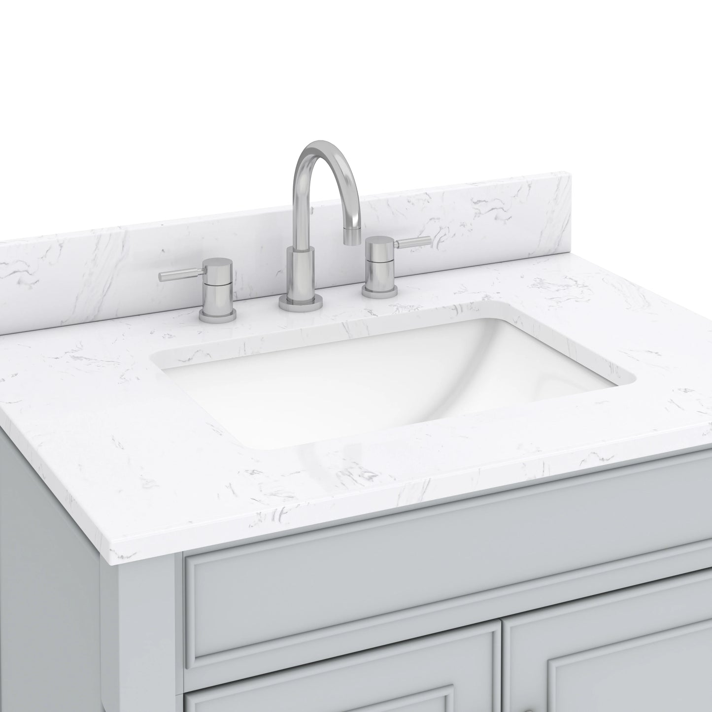 Bristol 30" Freestanding Bathroom Vanity with Stone Top and Vitreous China Undermount Sink