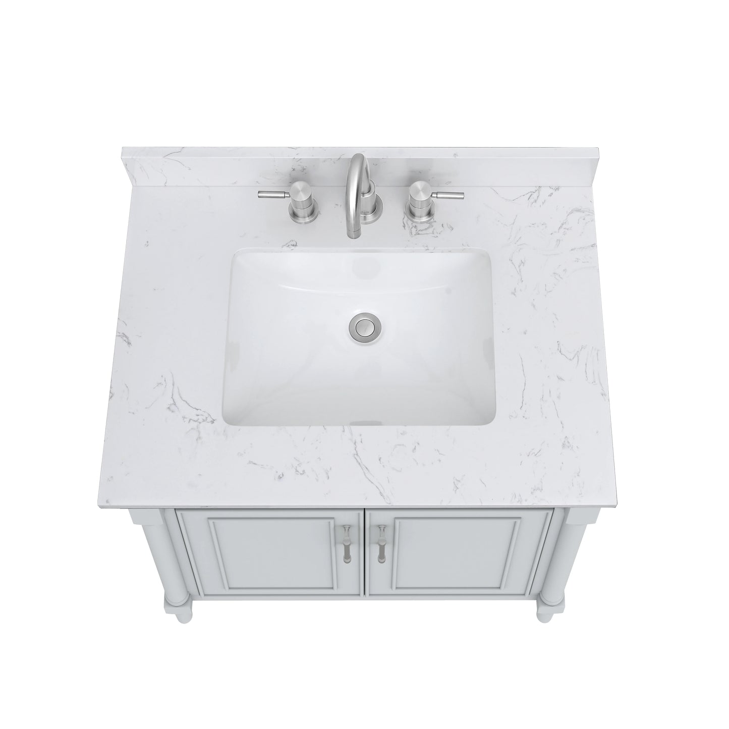 Bristol 30" Freestanding Bathroom Vanity with Stone Top and Vitreous China Undermount Sink
