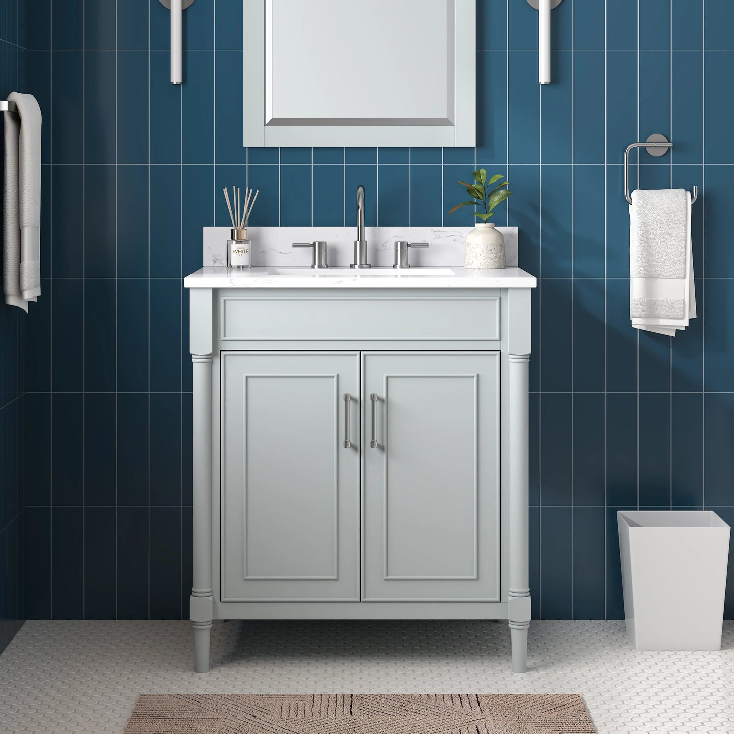 Bristol 30" Freestanding Bathroom Vanity with Stone Top and Vitreous China Undermount Sink