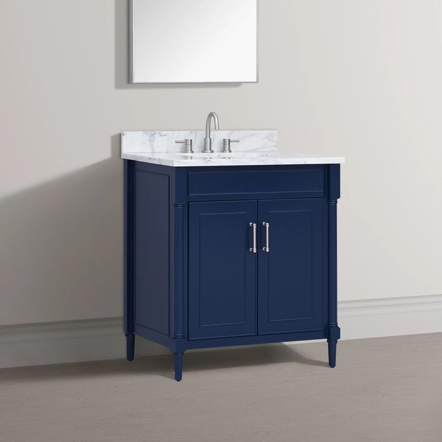 Bristol 30" Freestanding Bathroom Vanity with Stone Top and Vitreous China Undermount Sink