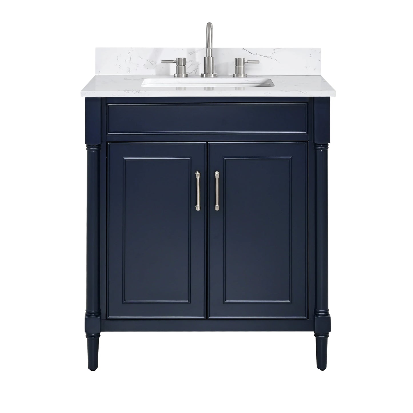 Bristol 30" Freestanding Bathroom Vanity with Stone Top and Vitreous China Undermount Sink