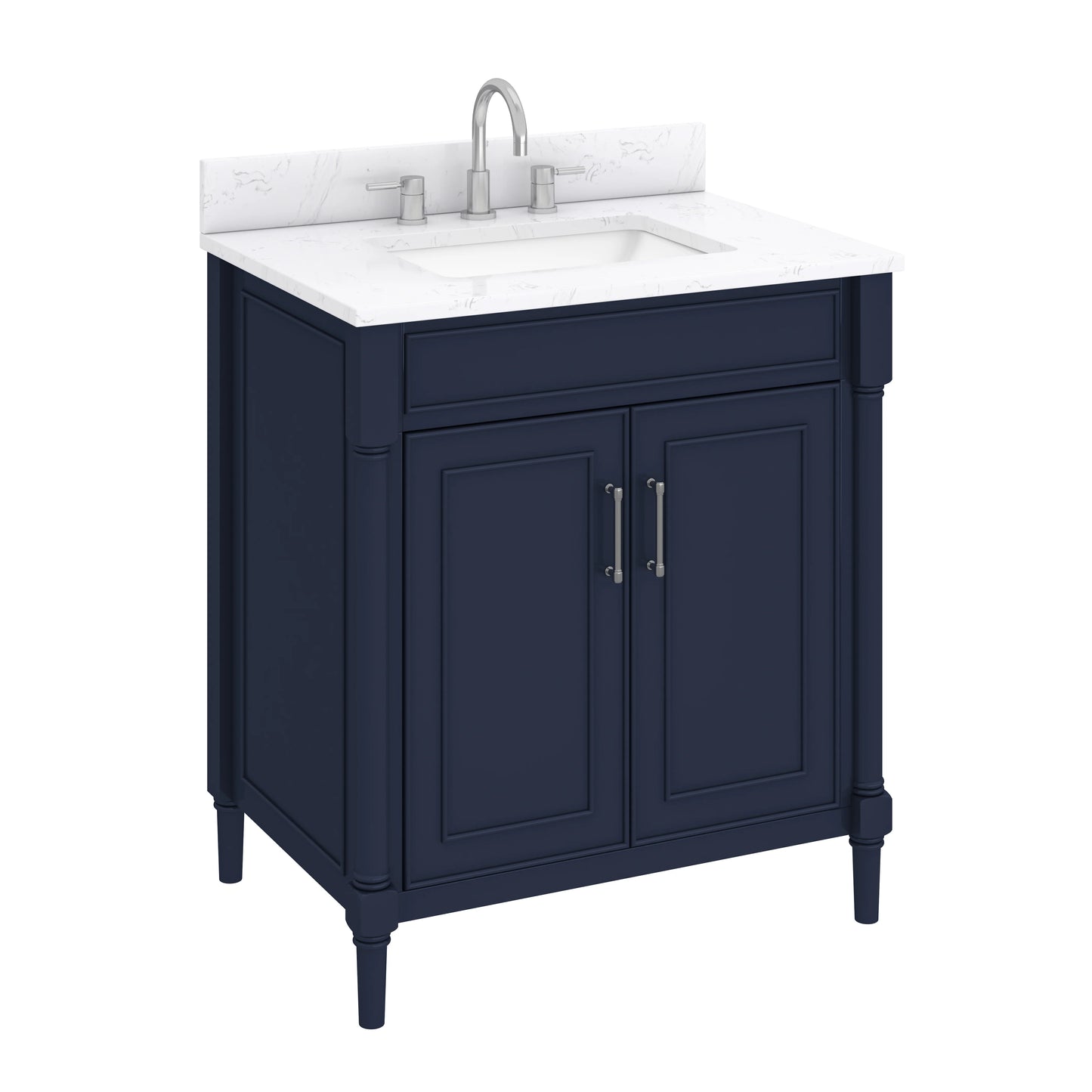 Bristol 30" Freestanding Bathroom Vanity with Stone Top and Vitreous China Undermount Sink