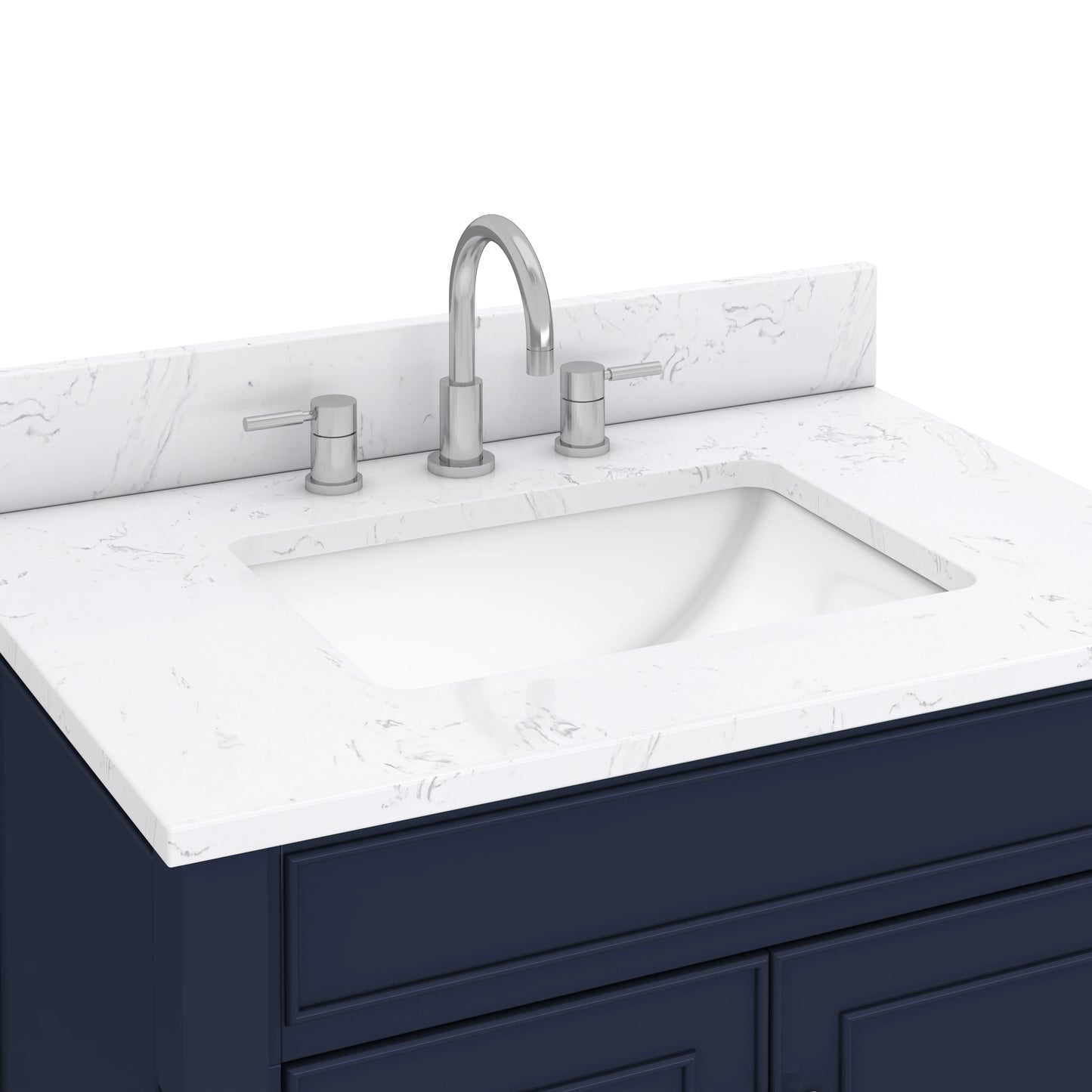Bristol 30" Freestanding Bathroom Vanity with Stone Top and Vitreous China Undermount Sink