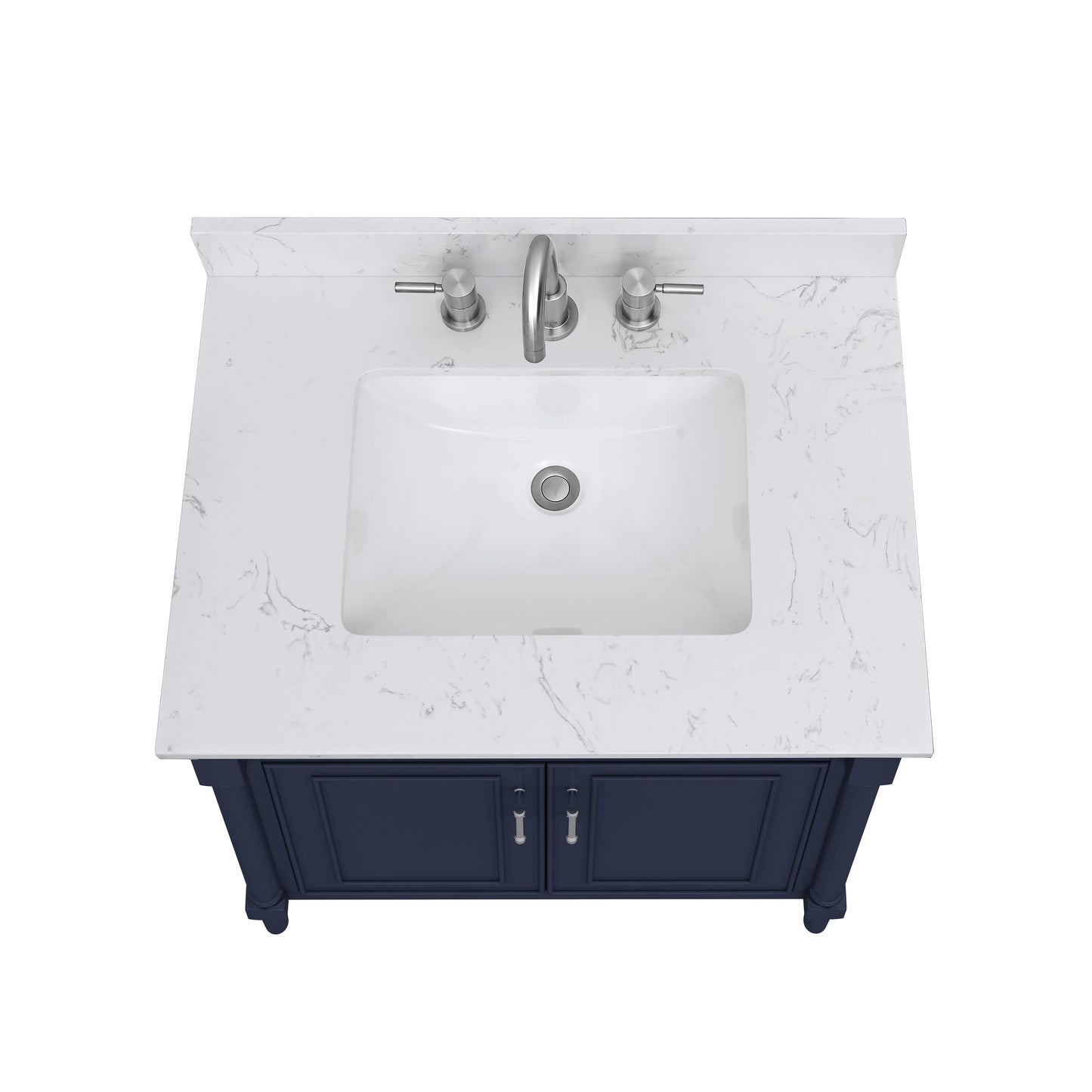 Bristol 30" Freestanding Bathroom Vanity with Stone Top and Vitreous China Undermount Sink