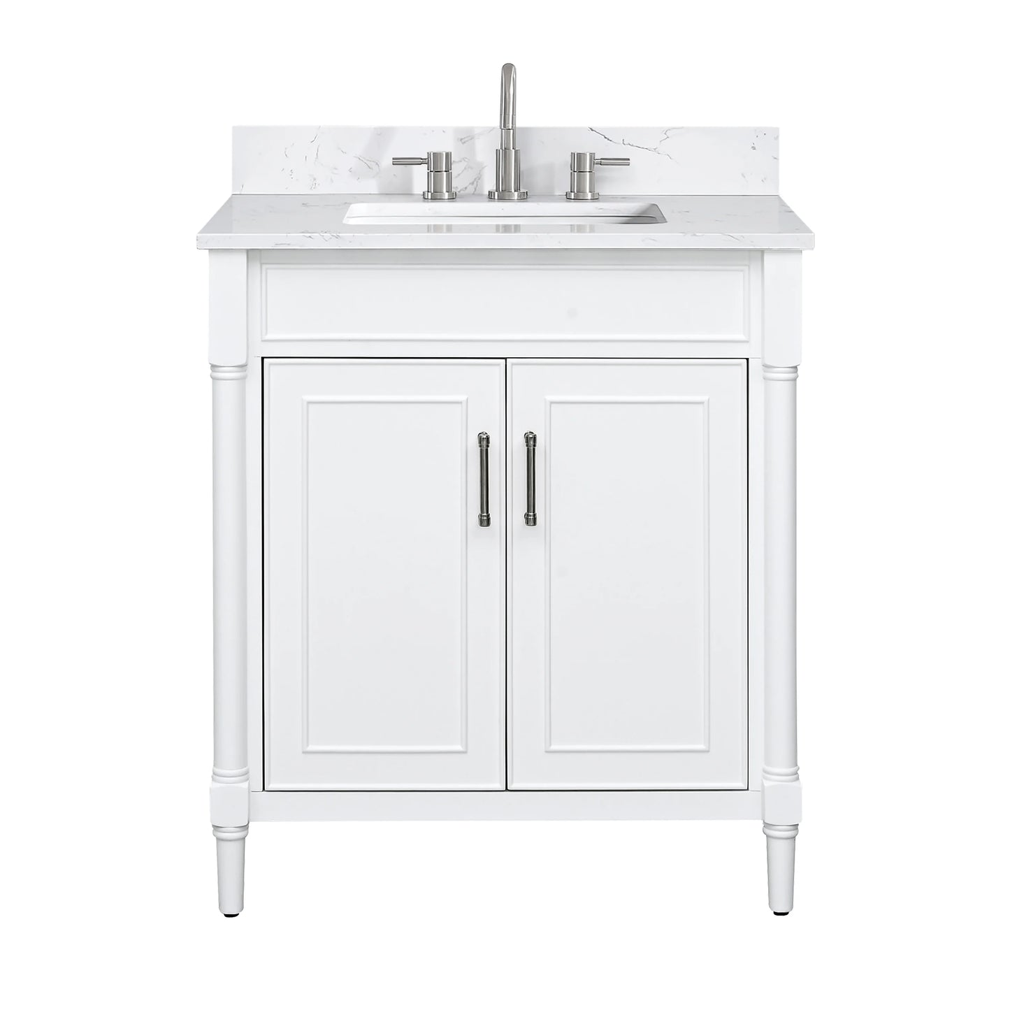 Bristol 30" Freestanding Bathroom Vanity with Stone Top and Vitreous China Undermount Sink