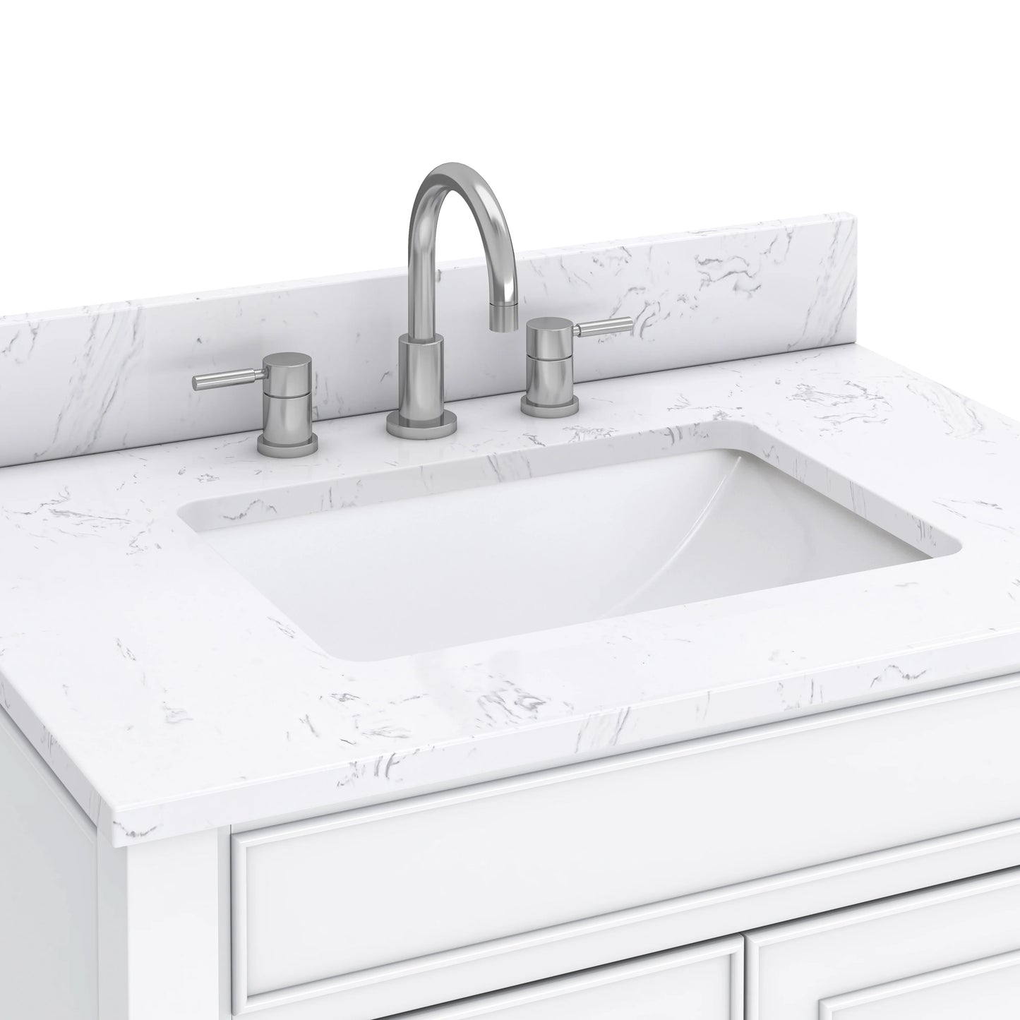 Bristol 30" Freestanding Bathroom Vanity with Stone Top and Vitreous China Undermount Sink