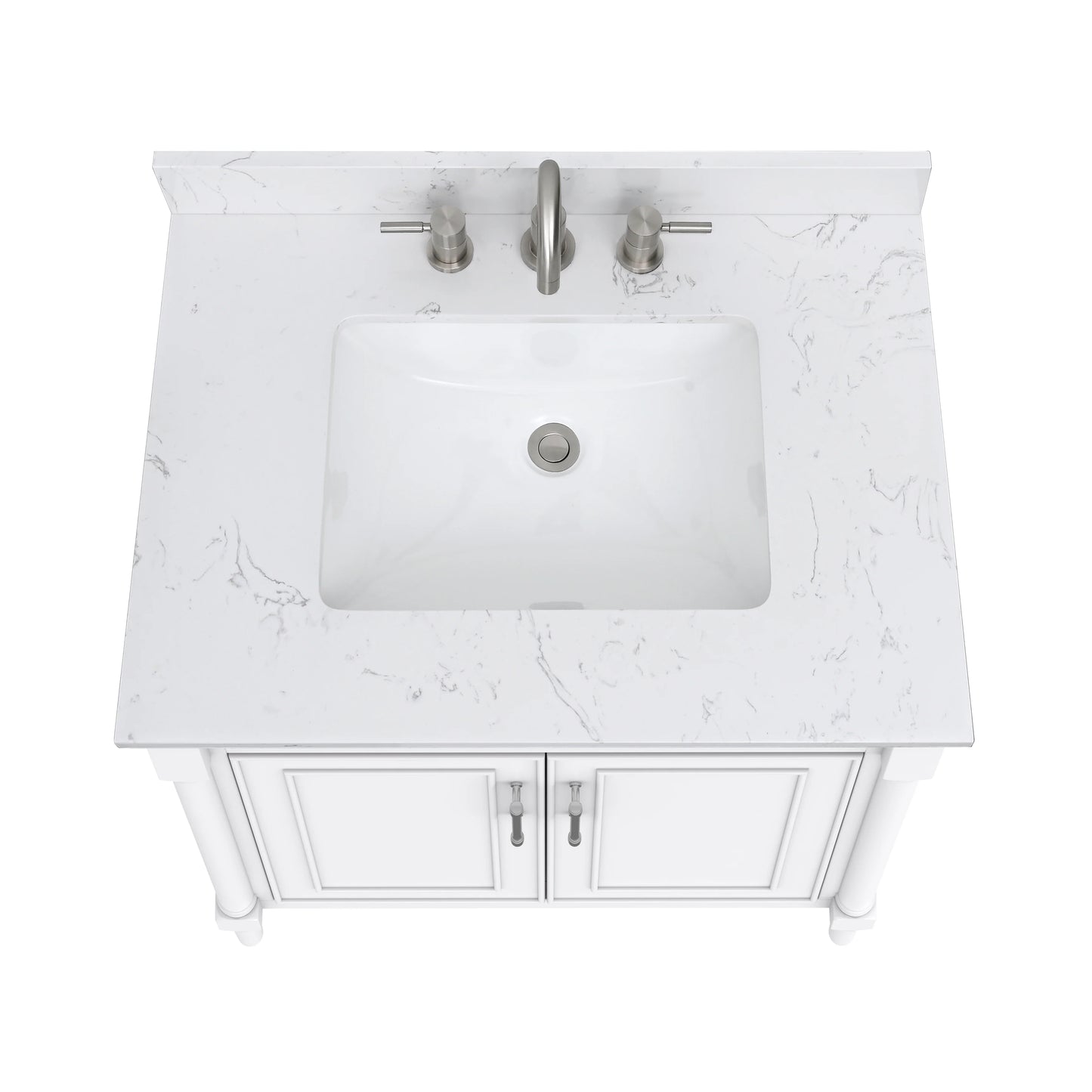 Bristol 30" Freestanding Bathroom Vanity with Stone Top and Vitreous China Undermount Sink