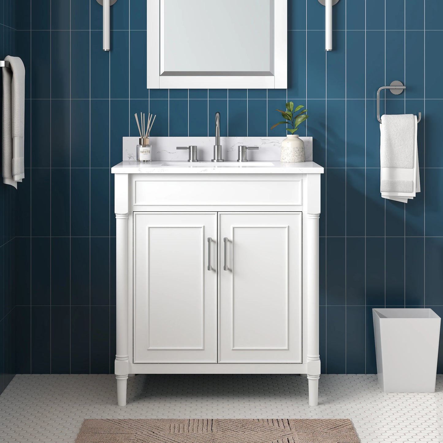 Bristol 30" Freestanding Bathroom Vanity with Stone Top and Vitreous China Undermount Sink