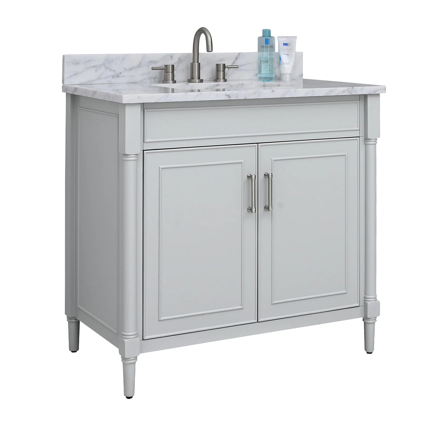 Bristol 36" Freestanding Bathroom Vanity with Stone Top and Vitreous China Undermount Sink