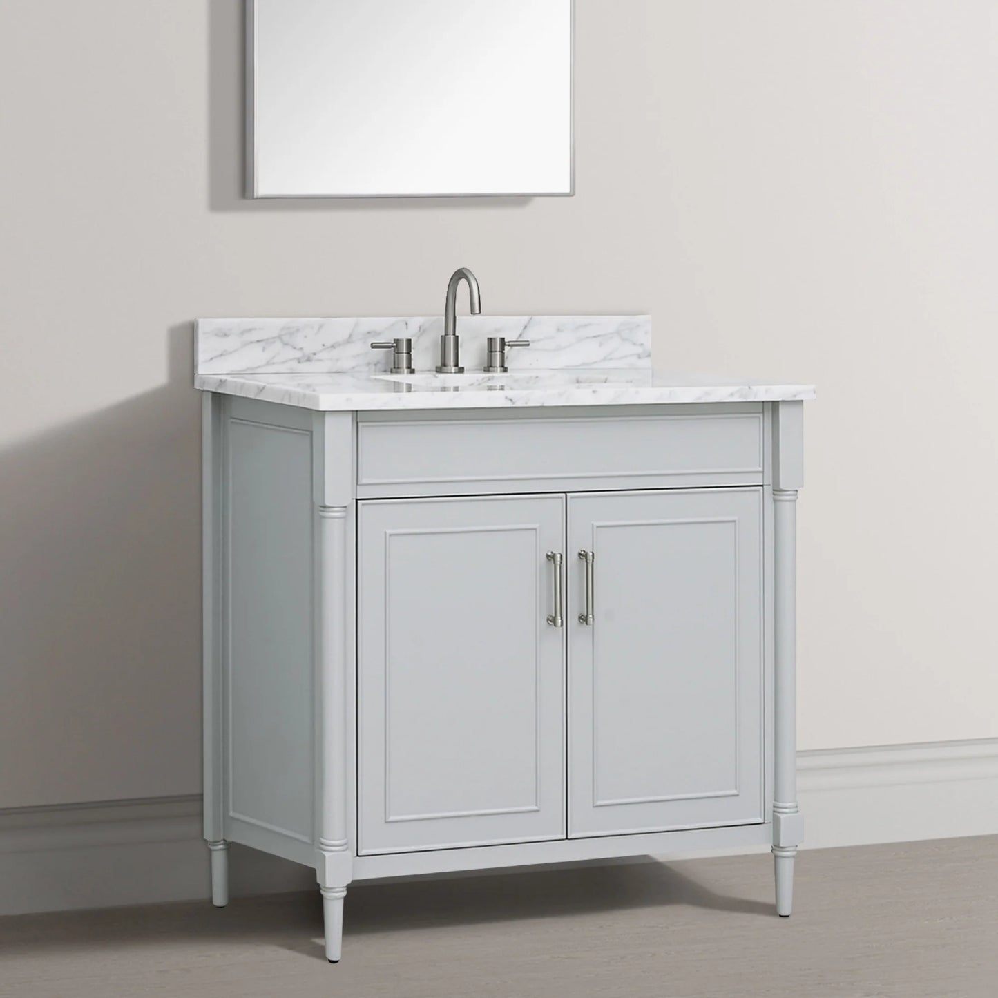 Bristol 36" Freestanding Bathroom Vanity with Stone Top and Vitreous China Undermount Sink