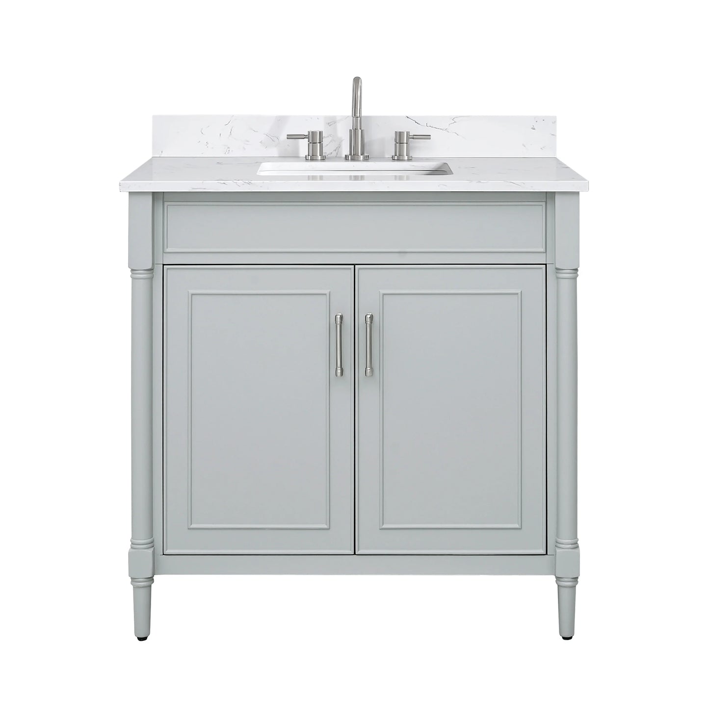 Bristol 36" Freestanding Bathroom Vanity with Stone Top and Vitreous China Undermount Sink