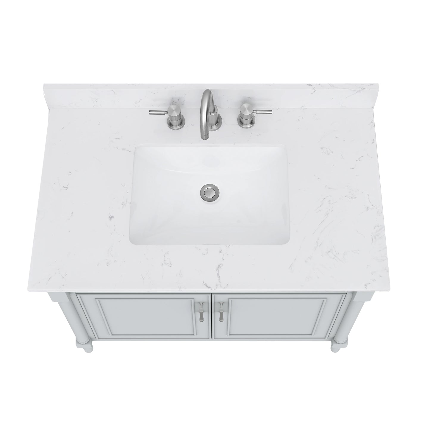 Bristol 36" Freestanding Bathroom Vanity with Stone Top and Vitreous China Undermount Sink