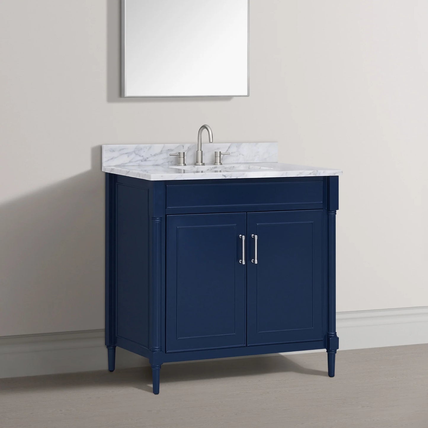 Bristol 36" Freestanding Bathroom Vanity with Stone Top and Vitreous China Undermount Sink