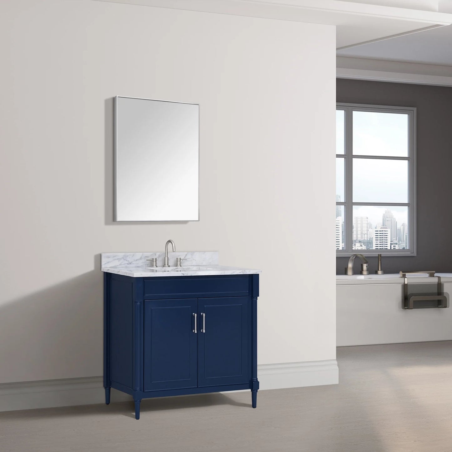 Bristol 36" Freestanding Bathroom Vanity with Stone Top and Vitreous China Undermount Sink