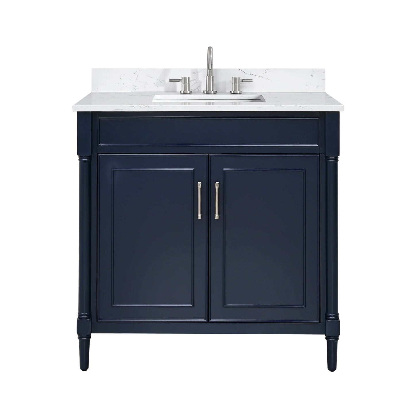 Bristol 36" Freestanding Bathroom Vanity with Stone Top and Vitreous China Undermount Sink