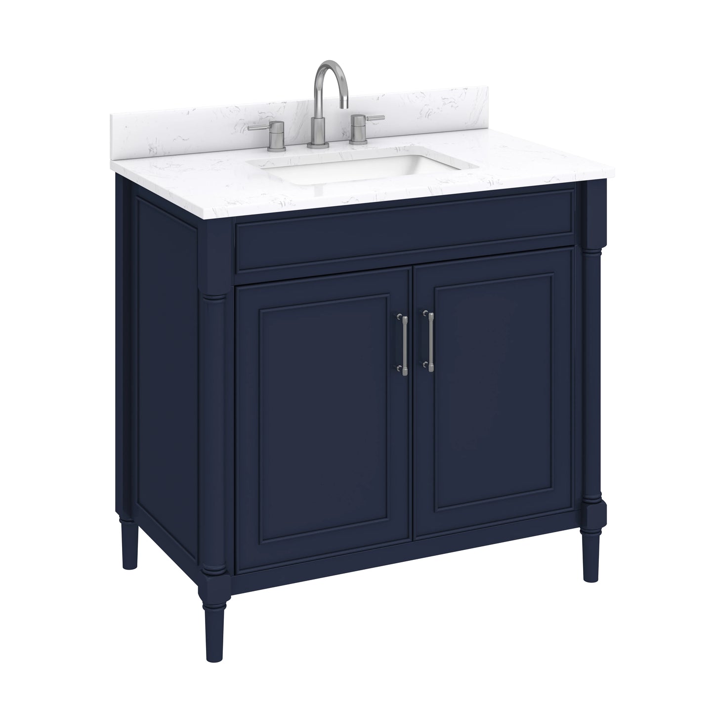 Bristol 36" Freestanding Bathroom Vanity with Stone Top and Vitreous China Undermount Sink