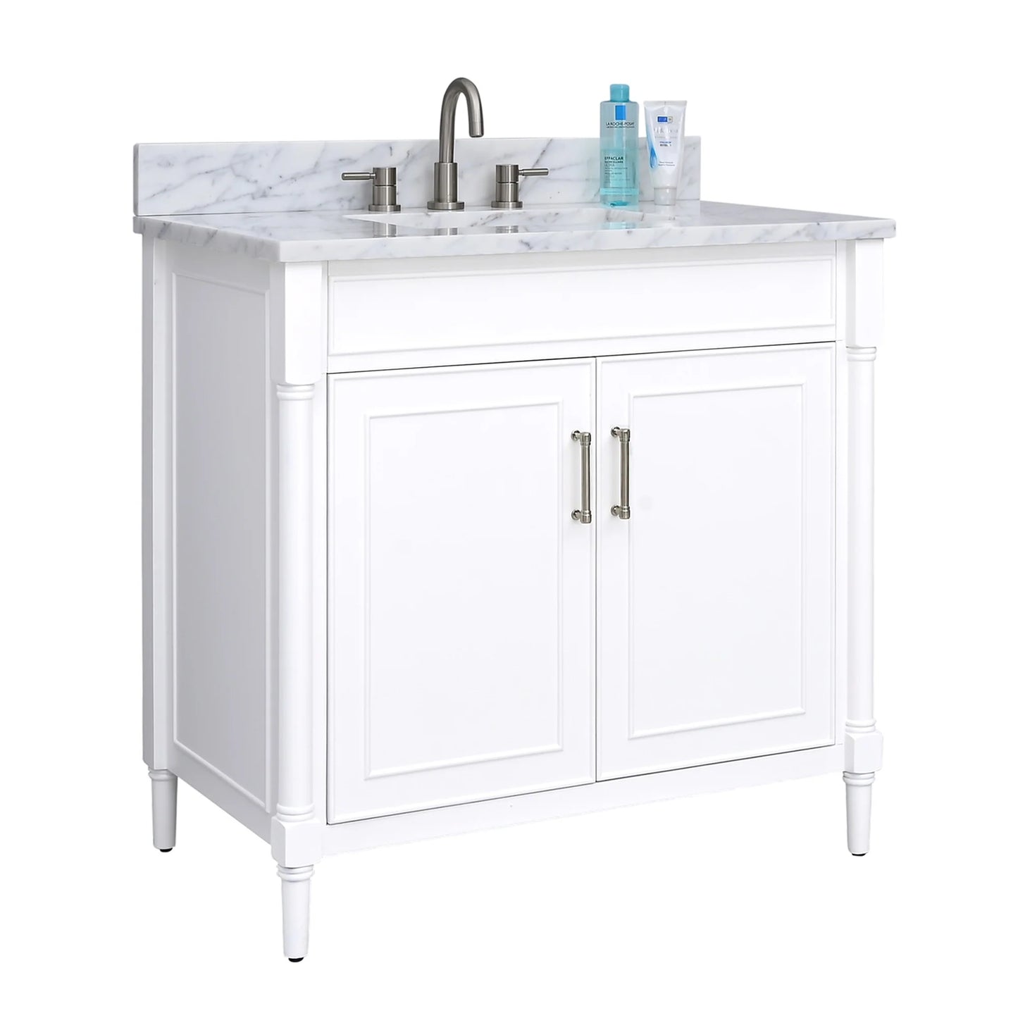 Bristol 36" Freestanding Bathroom Vanity with Stone Top and Vitreous China Undermount Sink