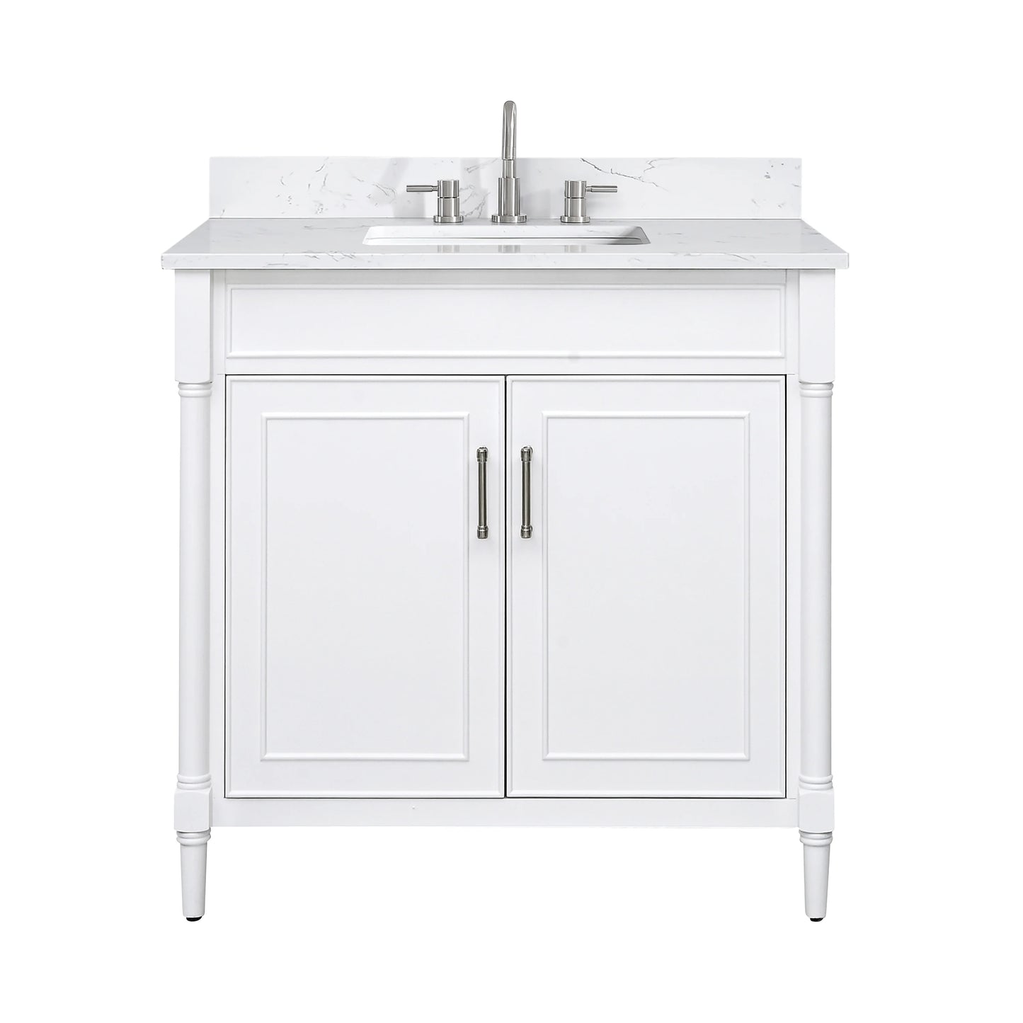 Bristol 36" Freestanding Bathroom Vanity with Stone Top and Vitreous China Undermount Sink