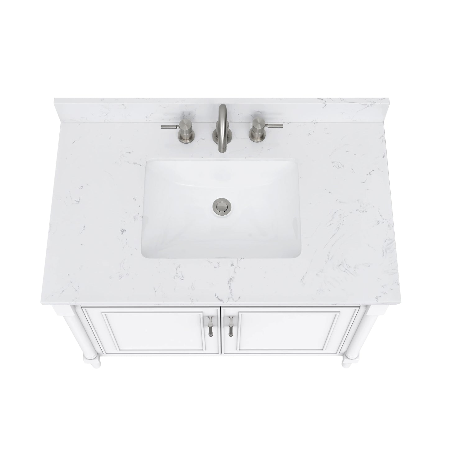 Bristol 36" Freestanding Bathroom Vanity with Stone Top and Vitreous China Undermount Sink