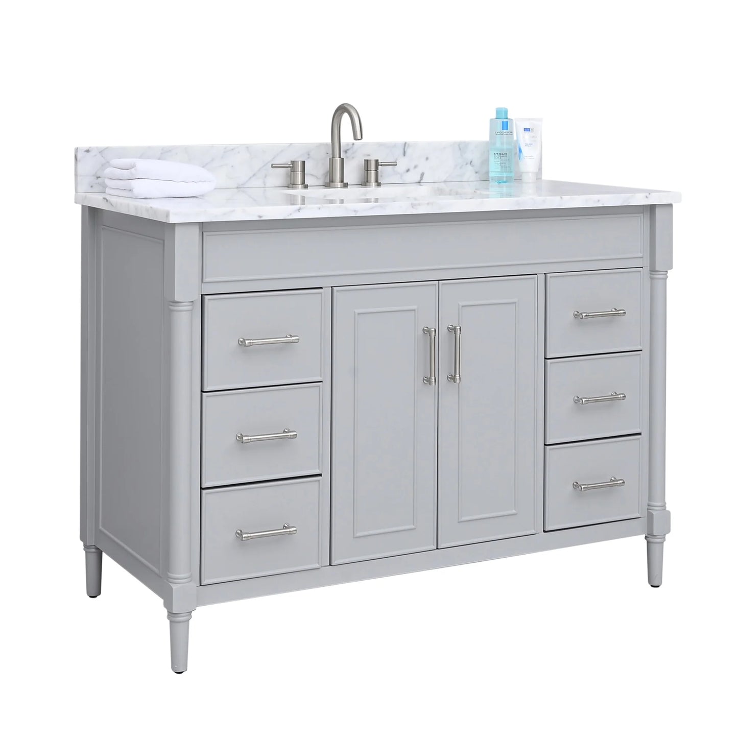 Bristol 48" Freestanding Bathroom Vanity with Stone Top and Vitreous China Undermount Sink
