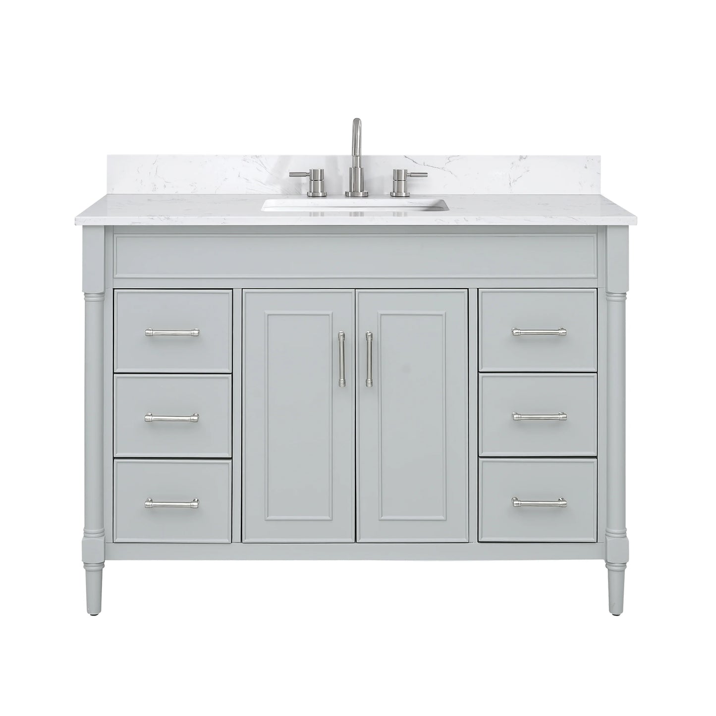 Bristol 48" Freestanding Bathroom Vanity with Stone Top and Vitreous China Undermount Sink