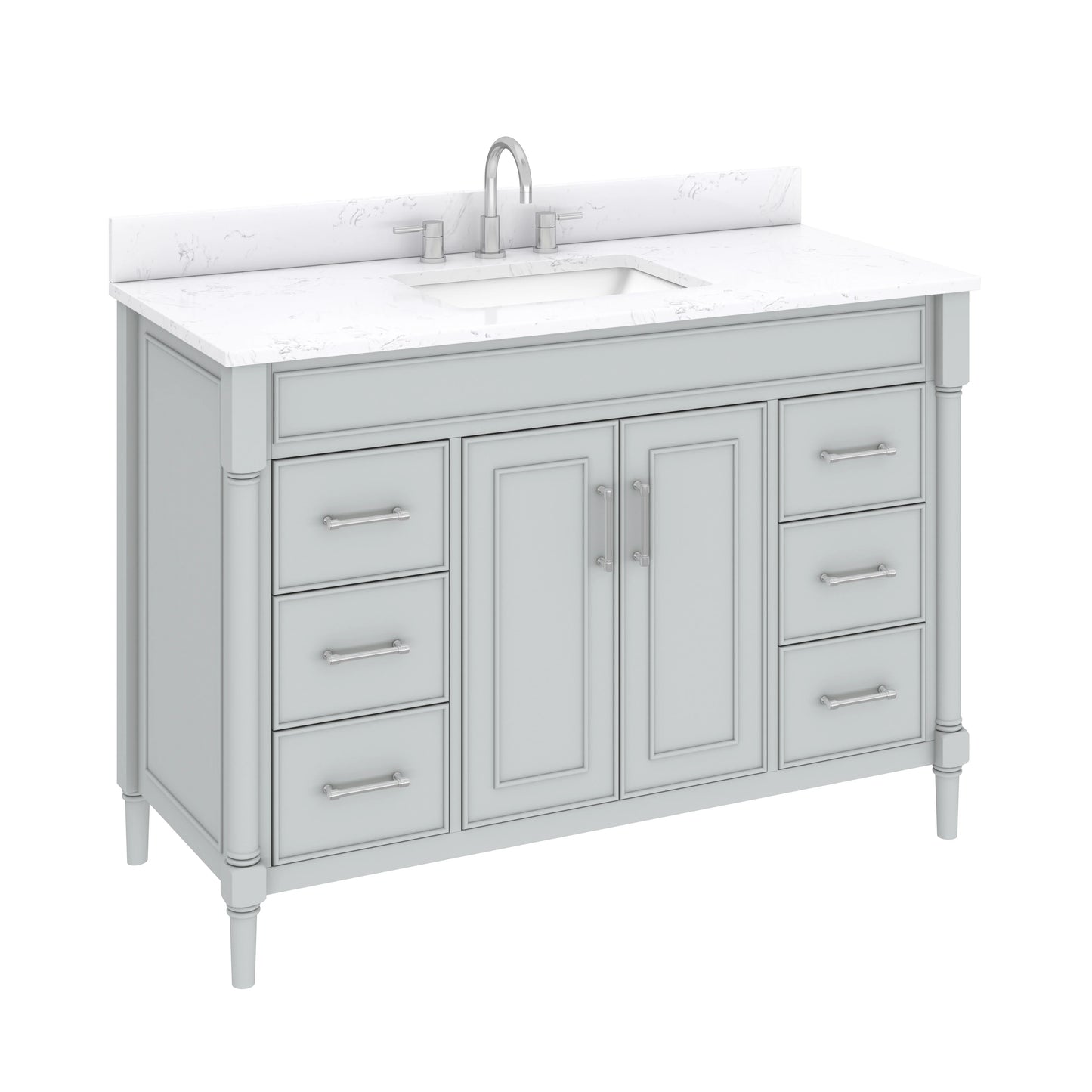 Bristol 48" Freestanding Bathroom Vanity with Stone Top and Vitreous China Undermount Sink