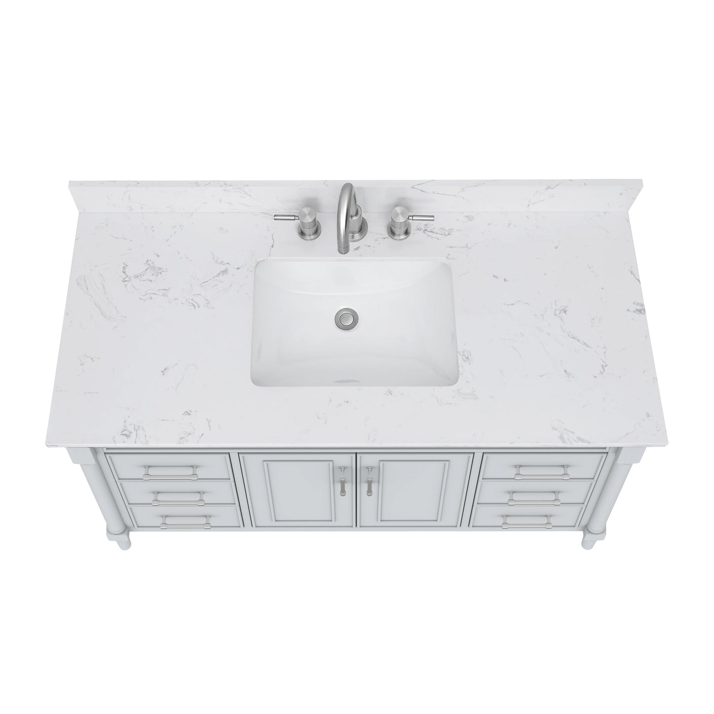 Bristol 48" Freestanding Bathroom Vanity with Stone Top and Vitreous China Undermount Sink