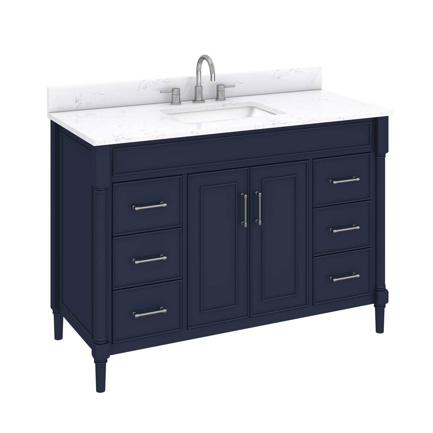 Bristol 48" Freestanding Bathroom Vanity with Stone Top and Vitreous China Undermount Sink