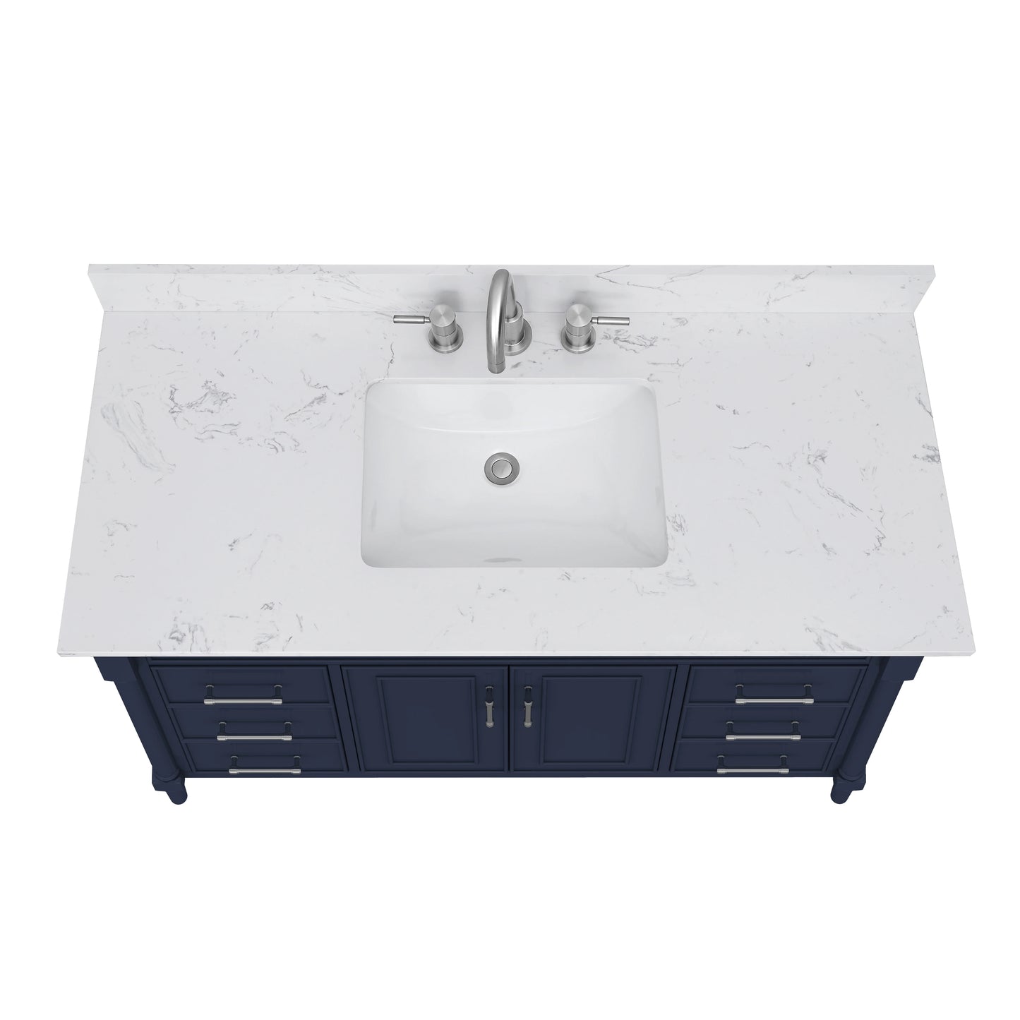 Bristol 48" Freestanding Bathroom Vanity with Stone Top and Vitreous China Undermount Sink