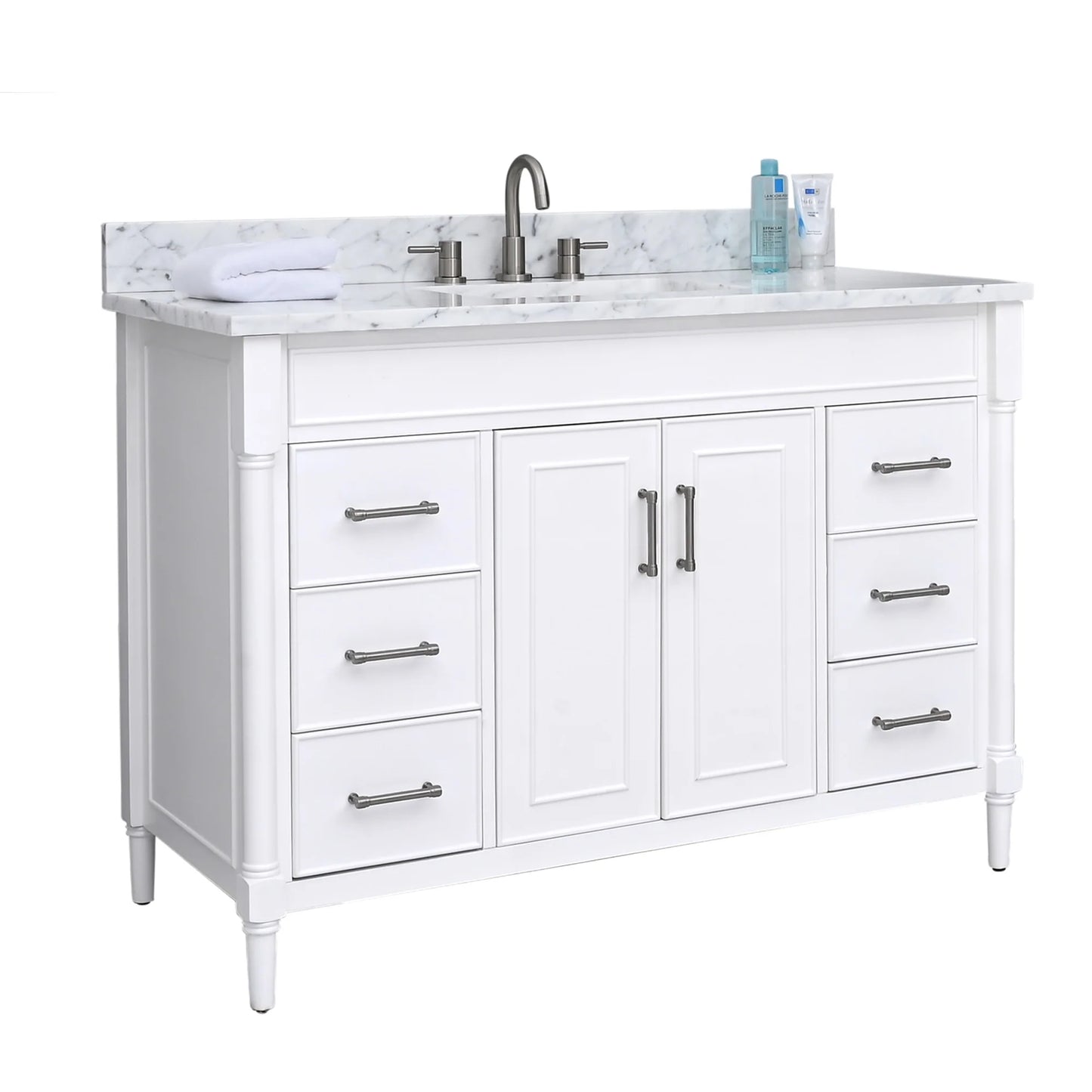 Bristol 48" Freestanding Bathroom Vanity with Stone Top and Vitreous China Undermount Sink